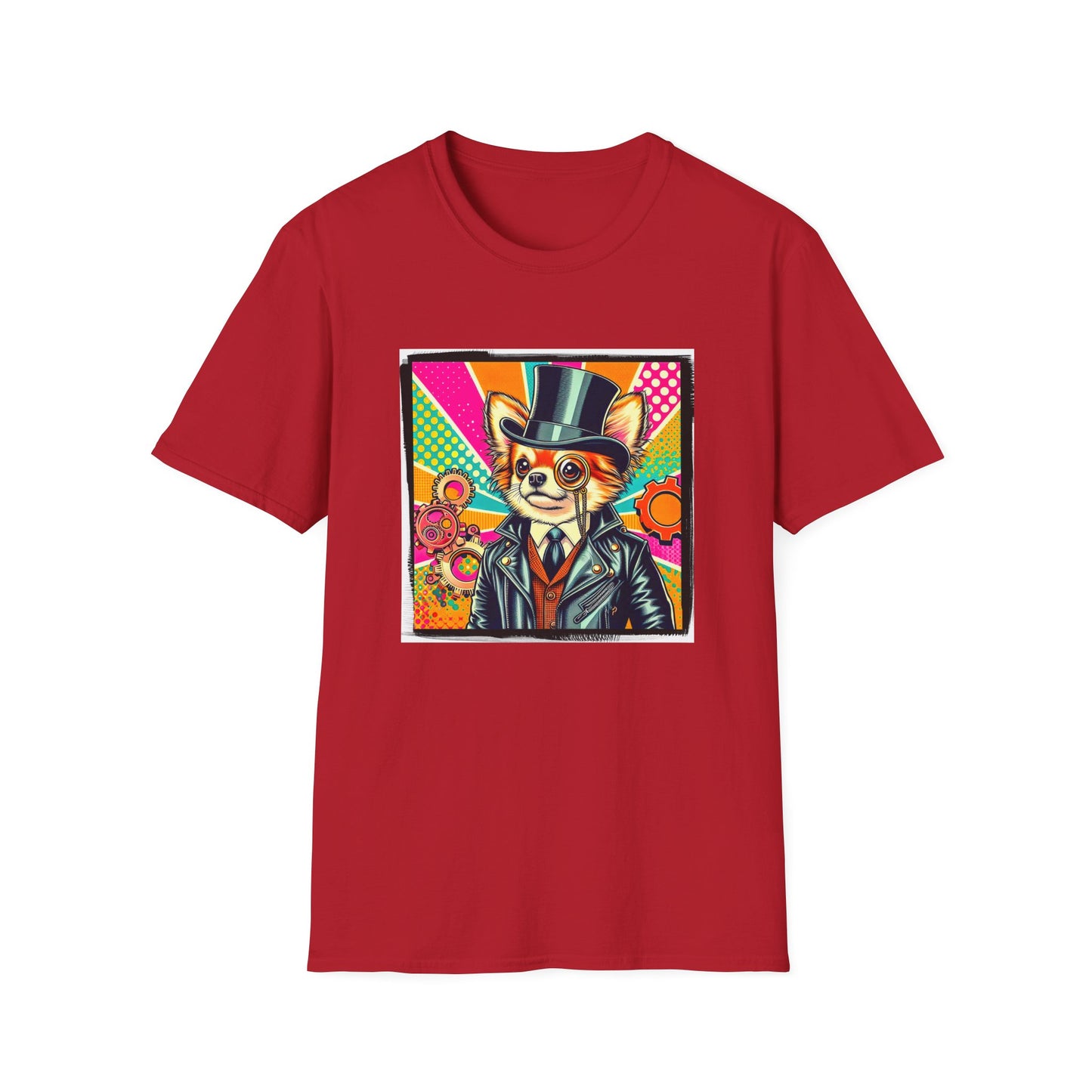 Chihuahua steampunk t shirt T-Shirt Printify S Cherry Red