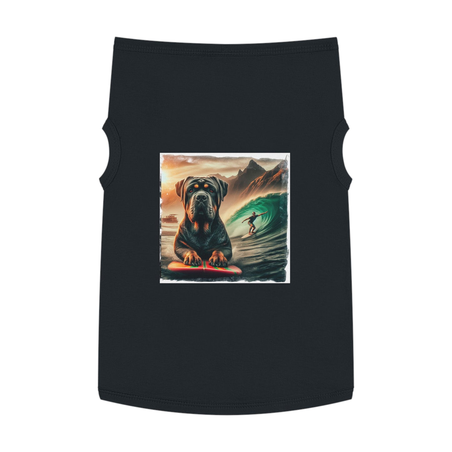 Pet Tank Top Cane Corso Surfing Dog Pets Printify XL Black