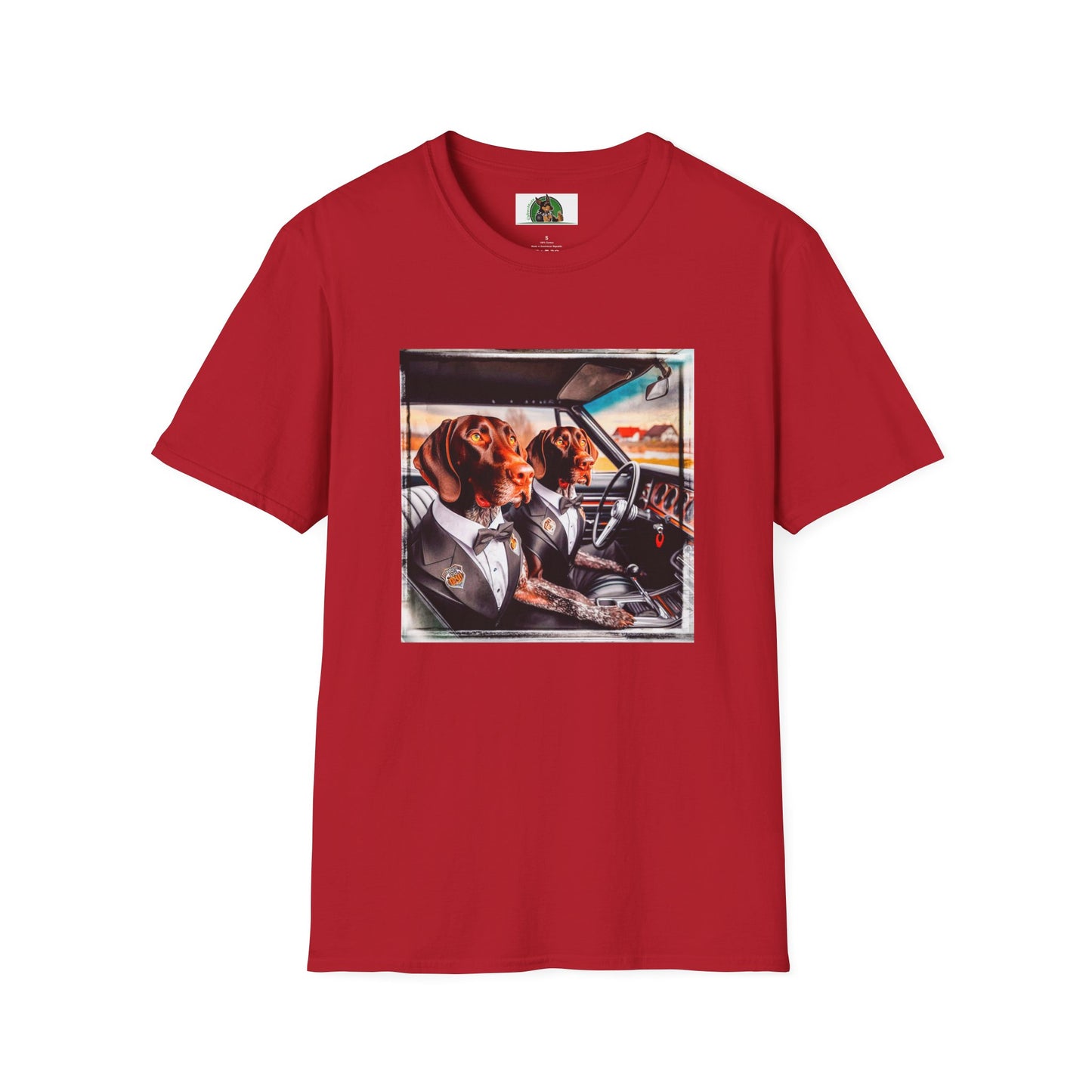 Wacky German Shorthaired Pointer party fun t shirt T-Shirt Printify S Cherry Red