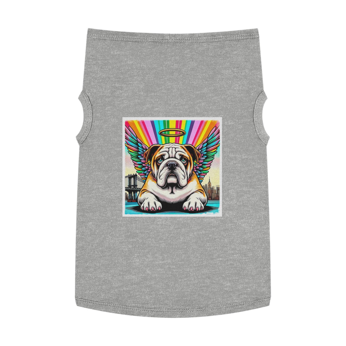 Pet Tank Top Bulldog heavenly angel t shirt Pets Printify XL Heather
