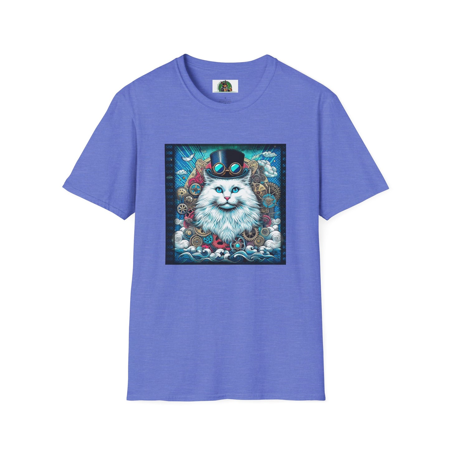 Siberian cat steam punk shirt T-Shirt Printify S Heather Royal