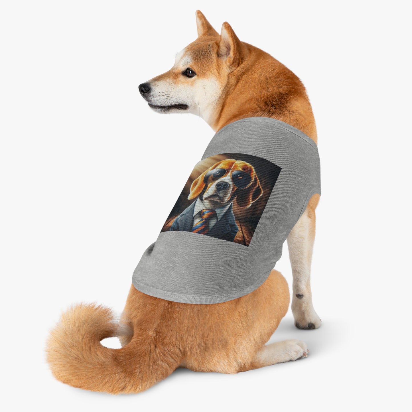 Pet Tank Top Beagle Dog In Suit And Shades Pets Printify