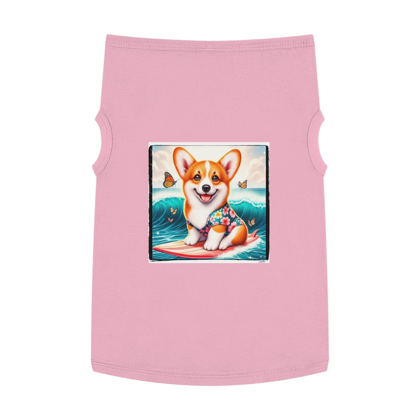 Pembroke Welsh Corgi tiny surfer Pets Printify XL Pink
