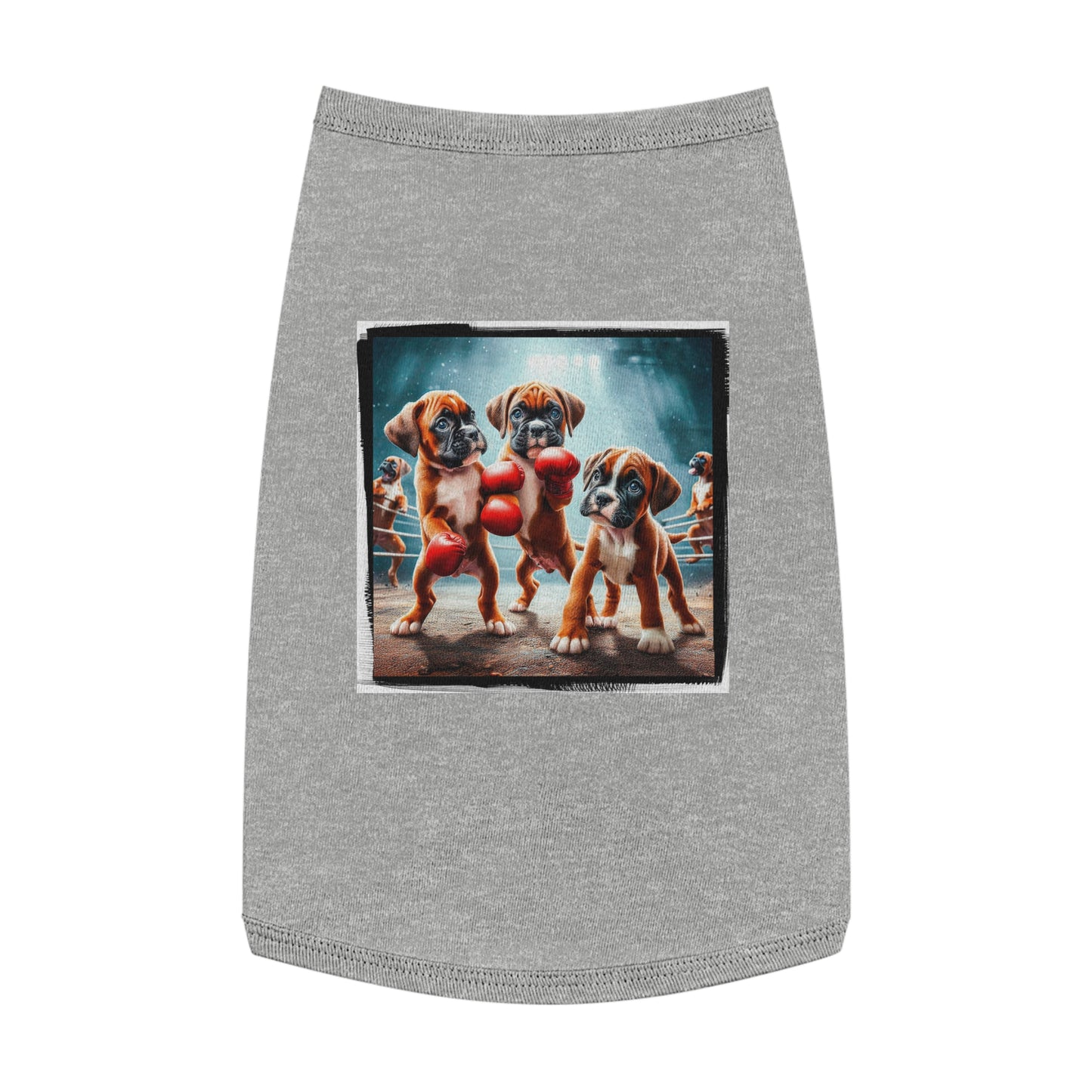 Pet Tank Top Boxer Puppies Pets Printify L Heather