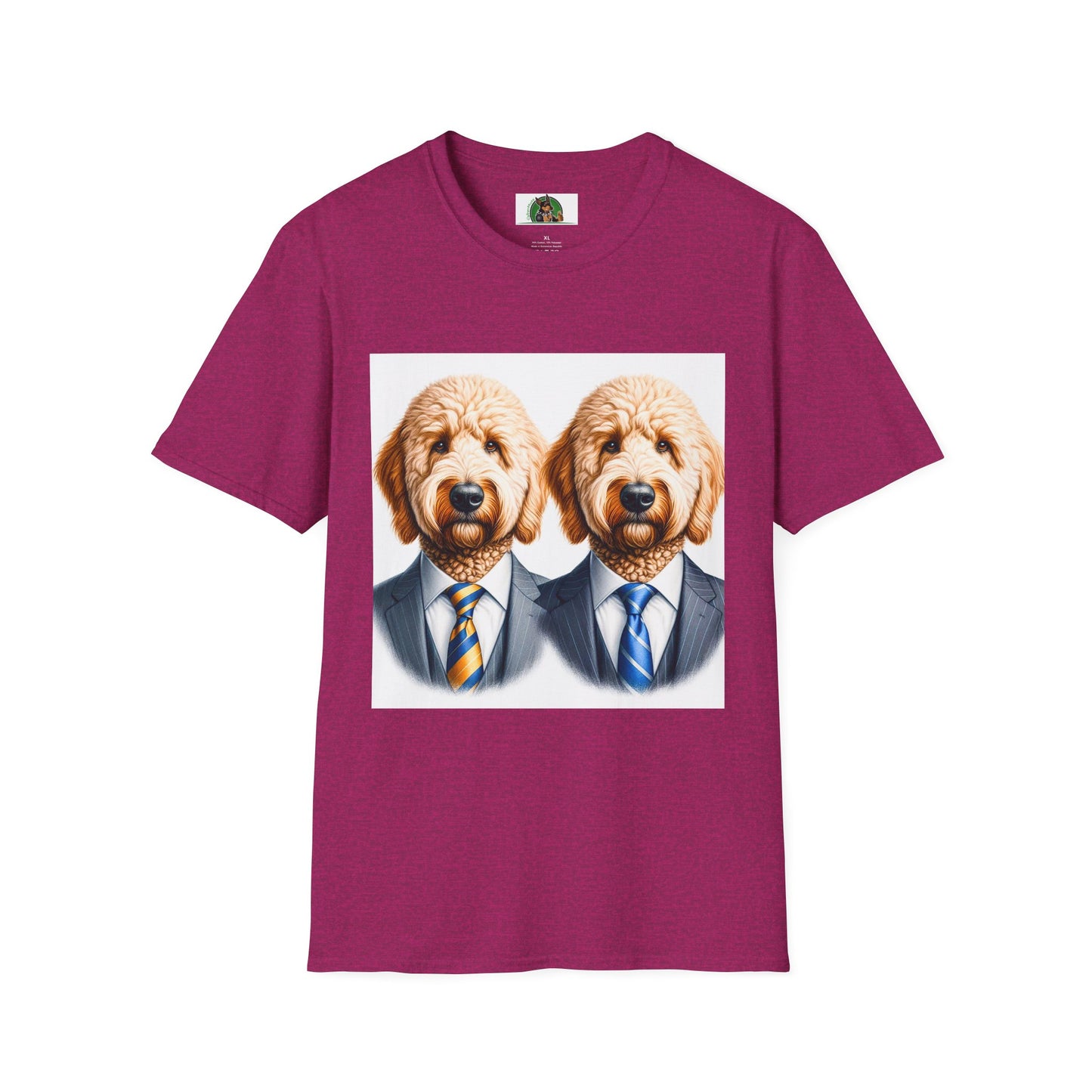 Golden Doodle two suits shirt T-Shirt Printify S Antique Heliconia
