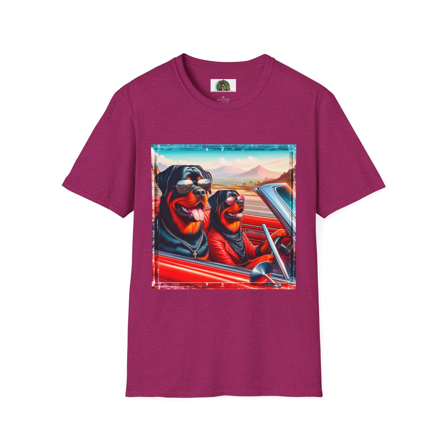 Wacky Rottweiler driving friends shirt T-Shirt Printify S Antique Heliconia