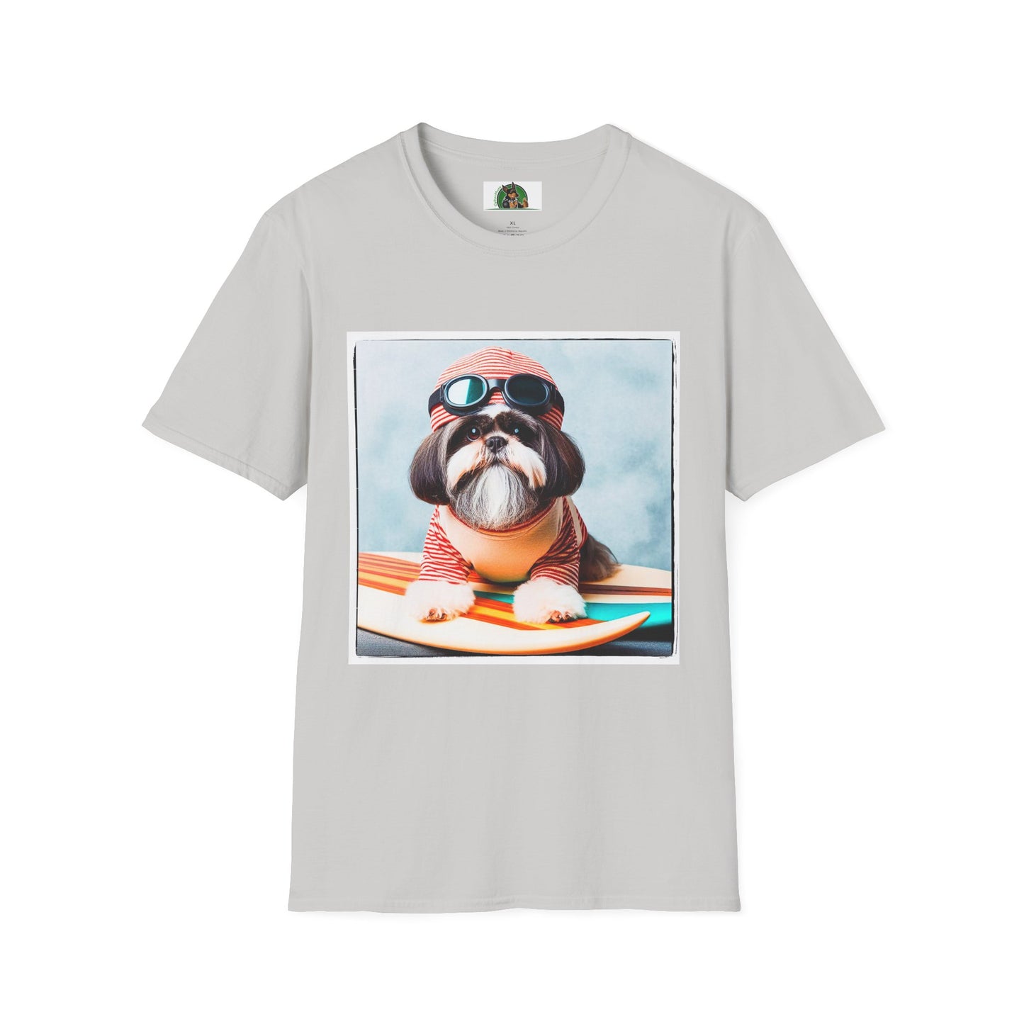 Shih Tzu pretty surfer shirt T-Shirt Printify S Ice Grey