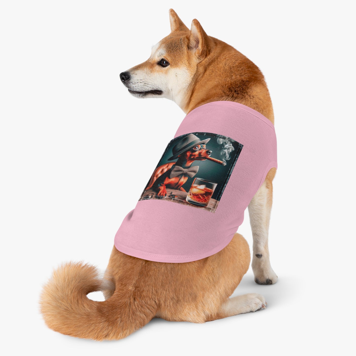 Min Pin Tank Tops cigar and drink