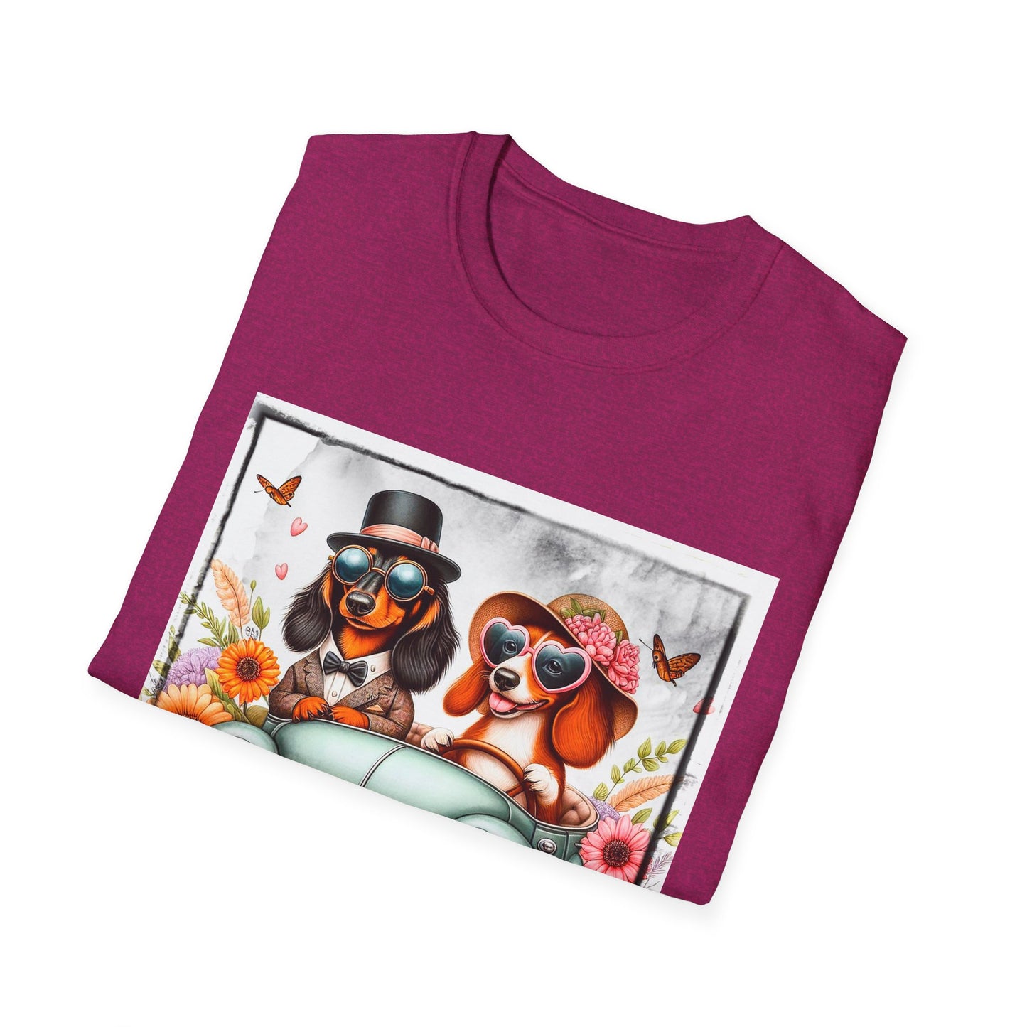 Wacky Dachshund car driving t shirt