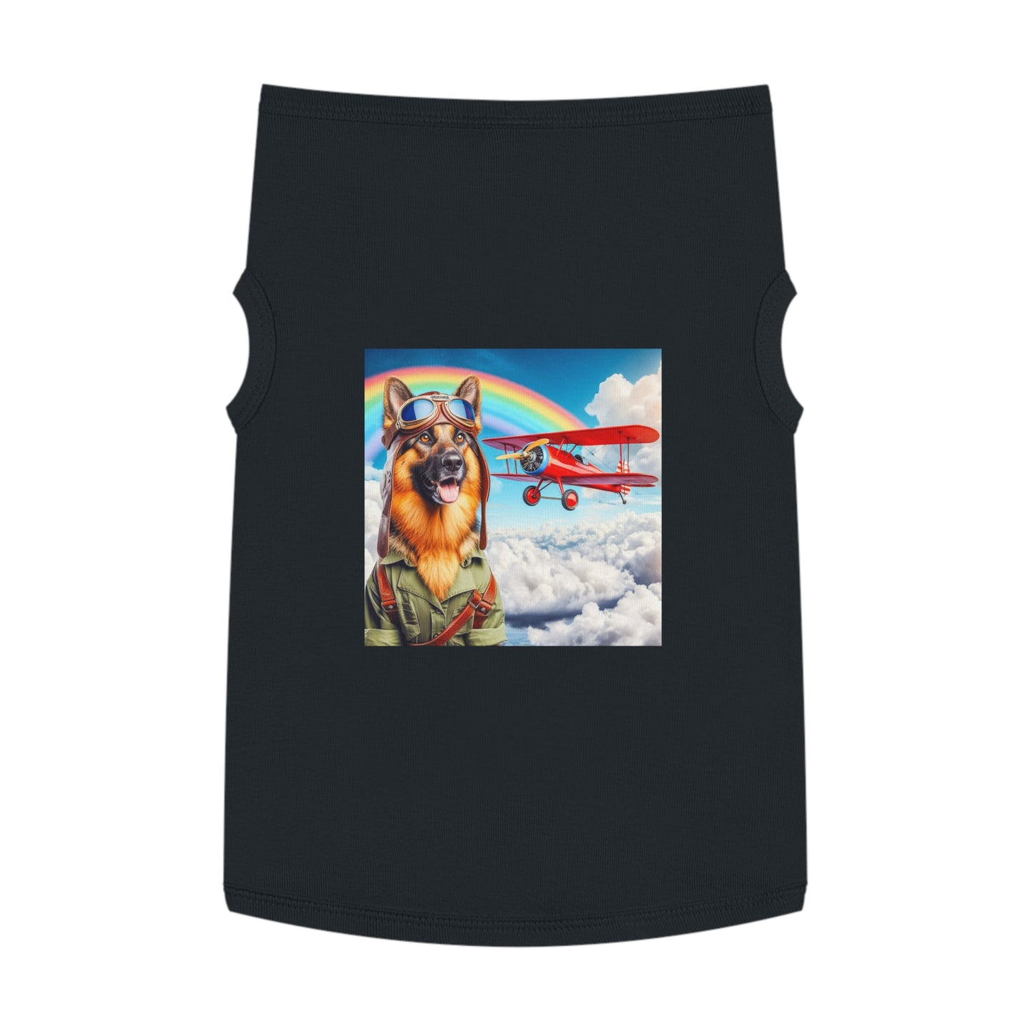 German Shepherd airplane pilot shirt Pets Printify XL Black