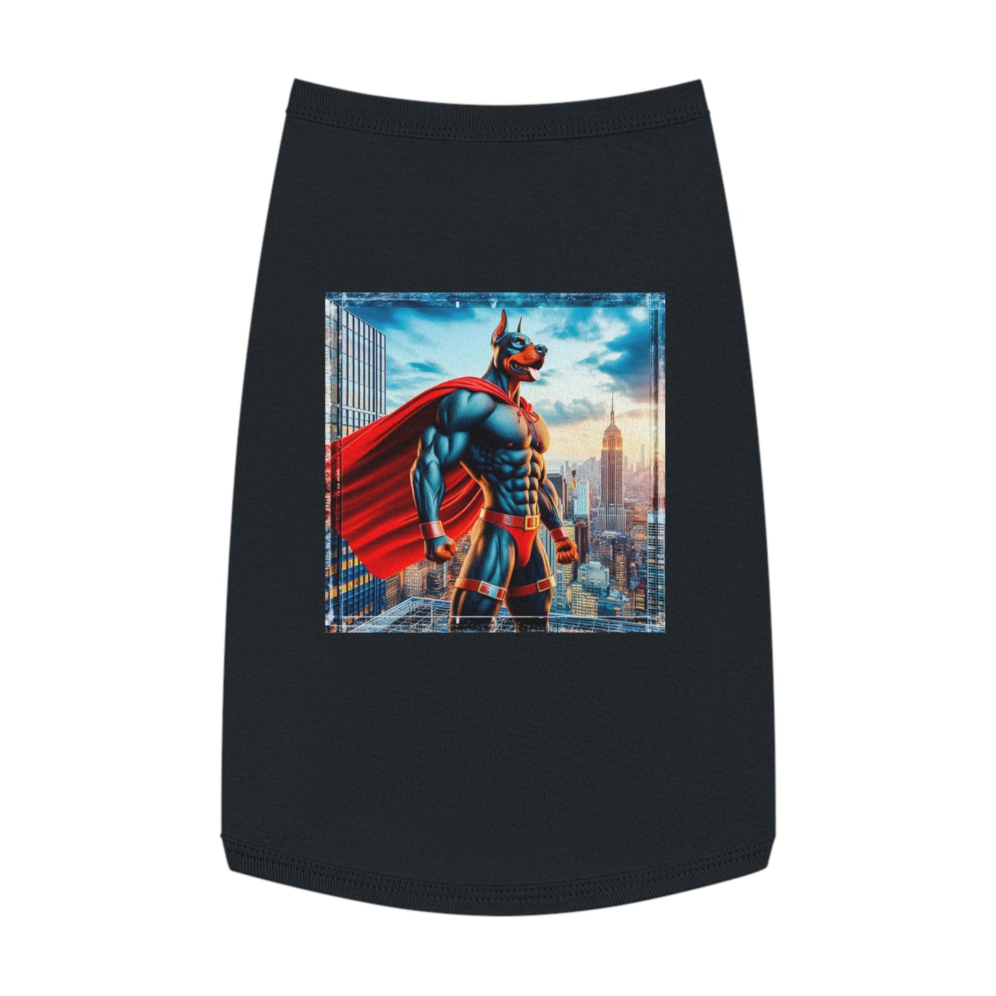 Pet Tank Top Doberman muscleman hero t shirt Pets Printify