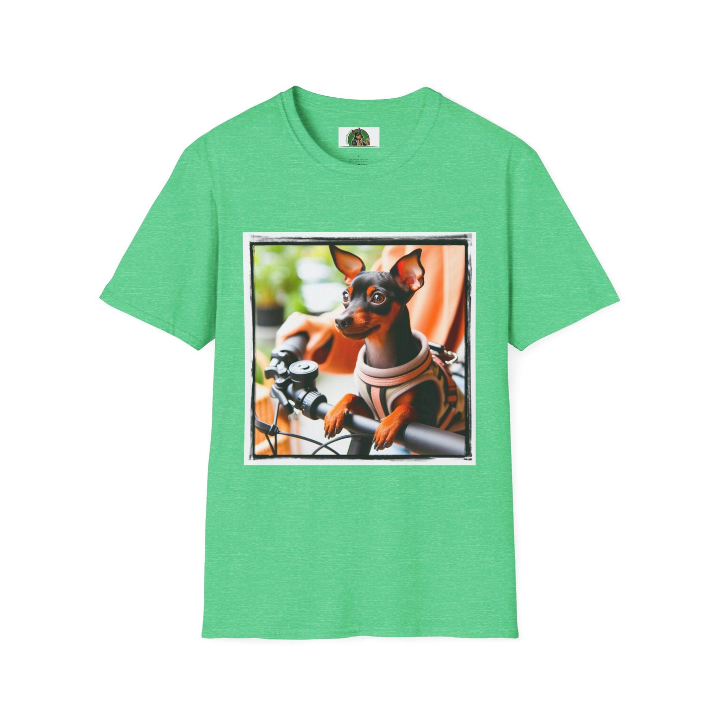 Min Pin T-Shirt bike day T-Shirt Printify S Heather Irish Green