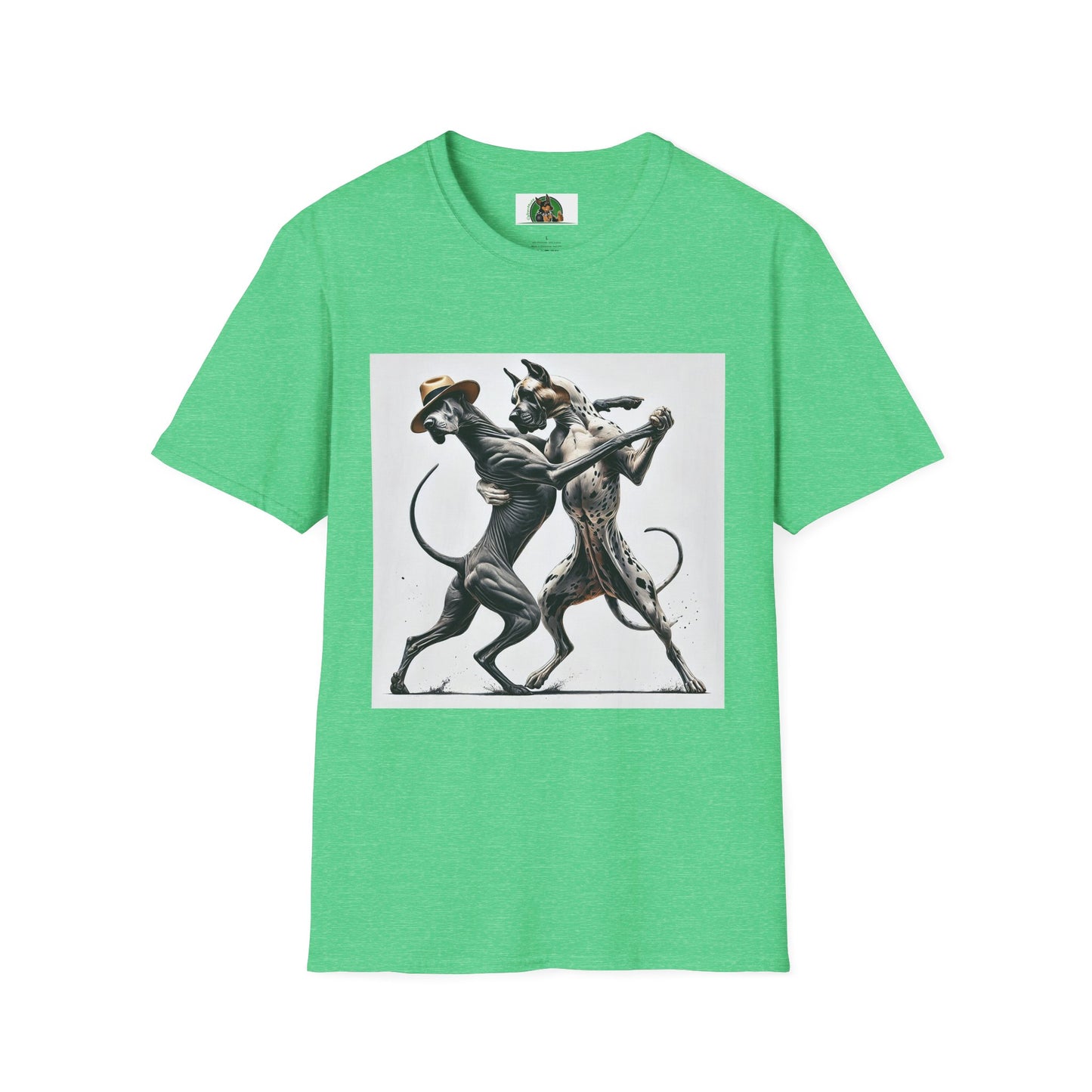 Dancing Great Danes T-Shirt T-Shirt Printify S Heather Irish Green