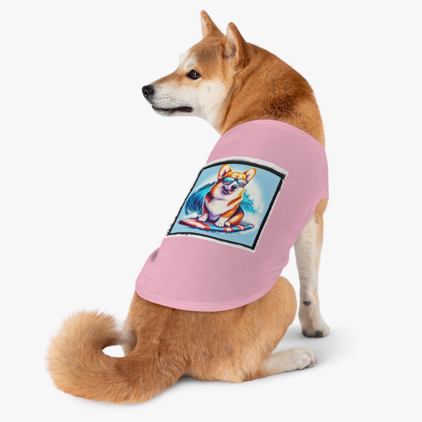 Pembroke Welsh Corgi Hawaiian surfer shirt