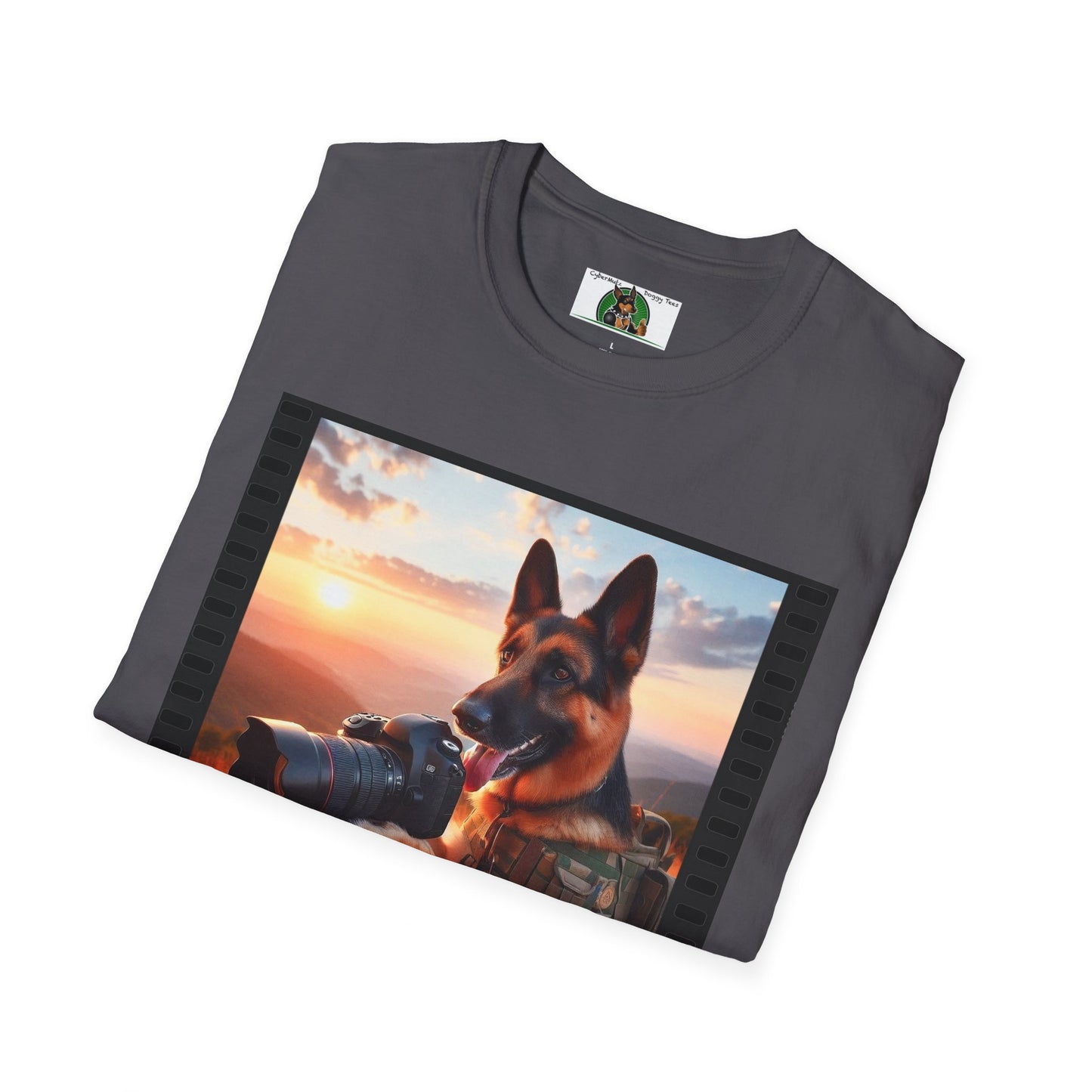 German Shepherd Dog Photographer Unisex Softstyle T-Shirt T-Shirt Printify