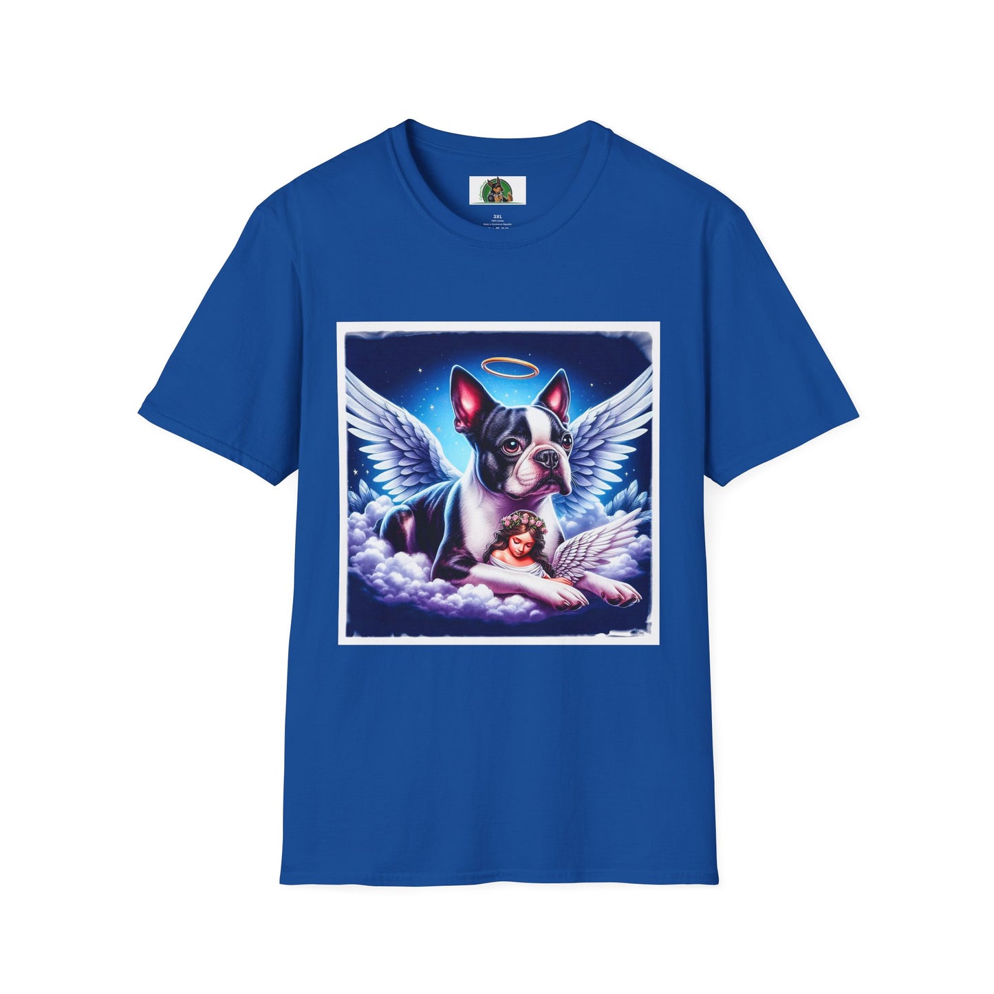 Boston Terrier Angel And Girl Shirt T-Shirt Printify XS Royal