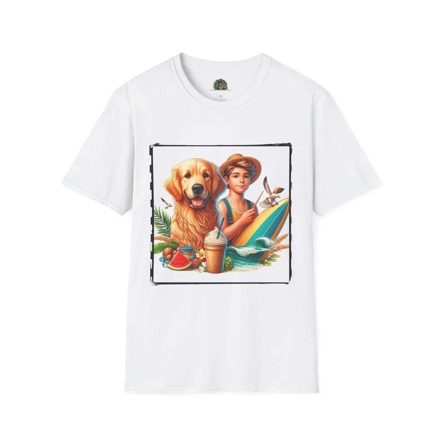 Golden Retriever boy and handsome puppy T-Shirt Printify XS White