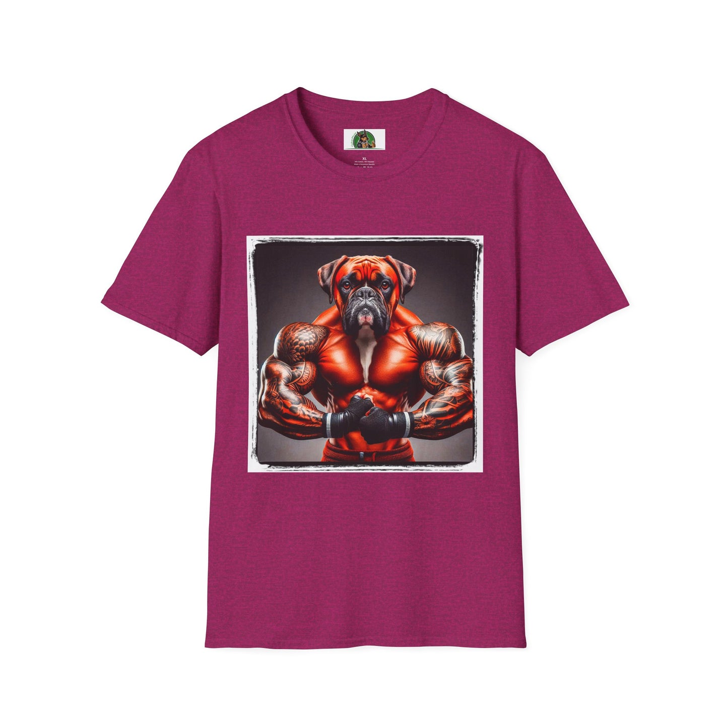Boxer Muscle Dog Shirt T-Shirt Printify S Antique Heliconia