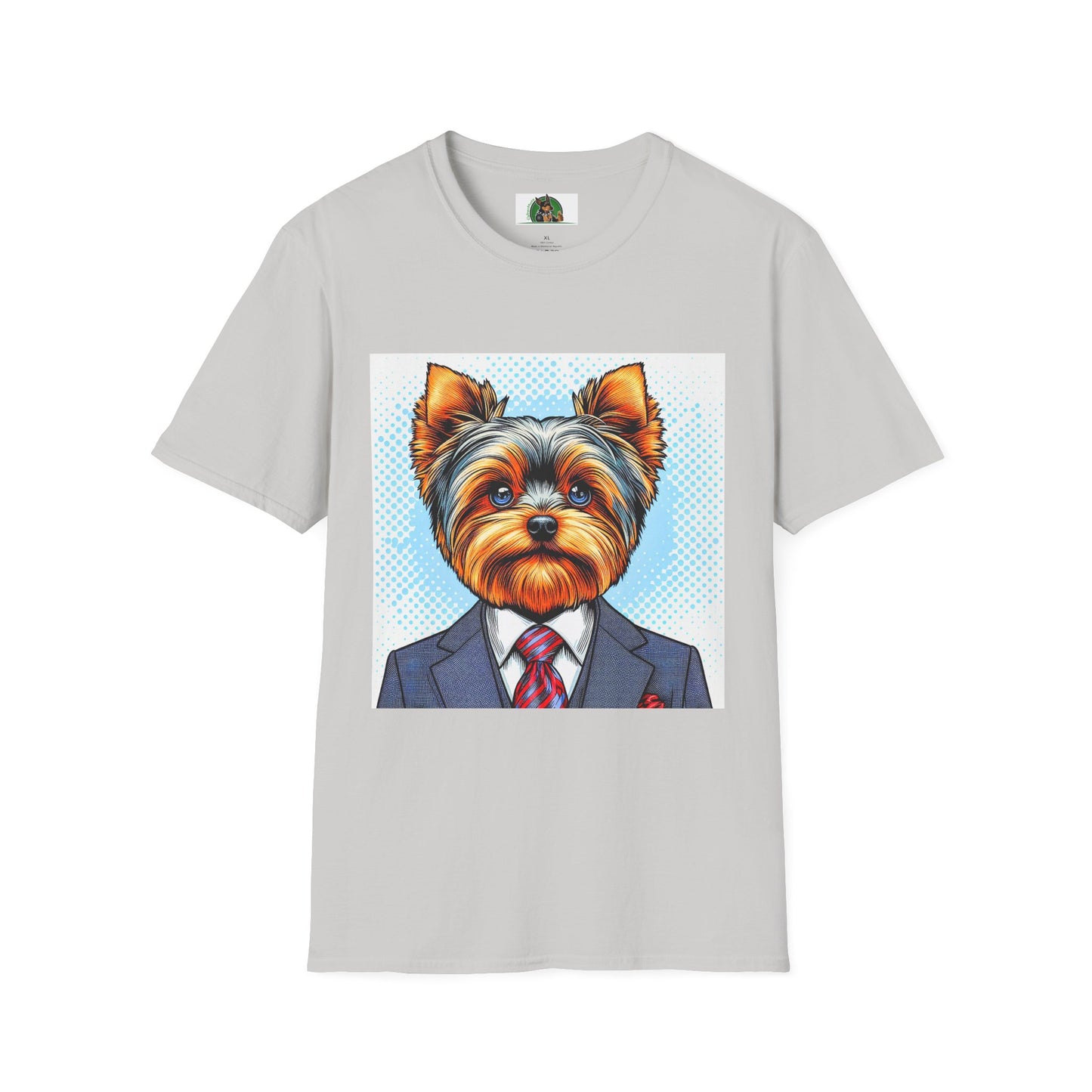 Yorkie suit shirt T-Shirt Printify S Ice Grey