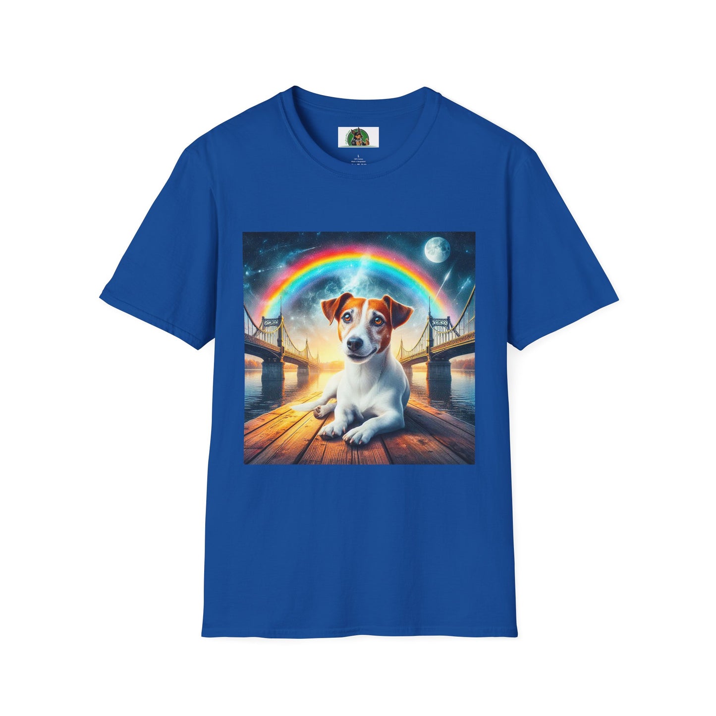 Jack Russell Moonlit Rainbow Bridge T-Shirt Printify S Royal