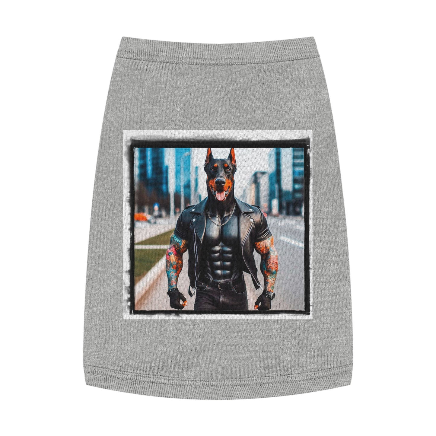 Pet Tank Top Doberman FBI Man t shirt Pets Printify M Heather