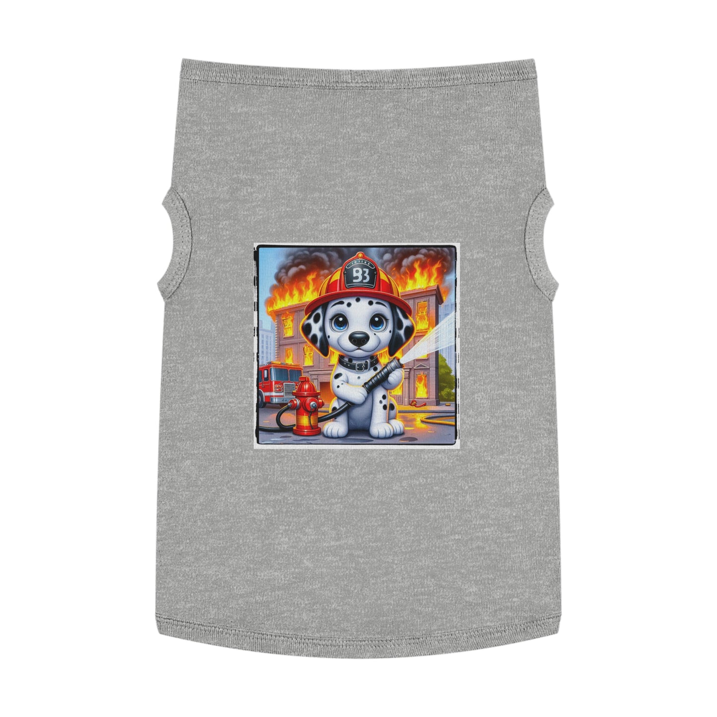Pet Tank Top Dalmatian small fireman t shirt Pets Printify XL Heather