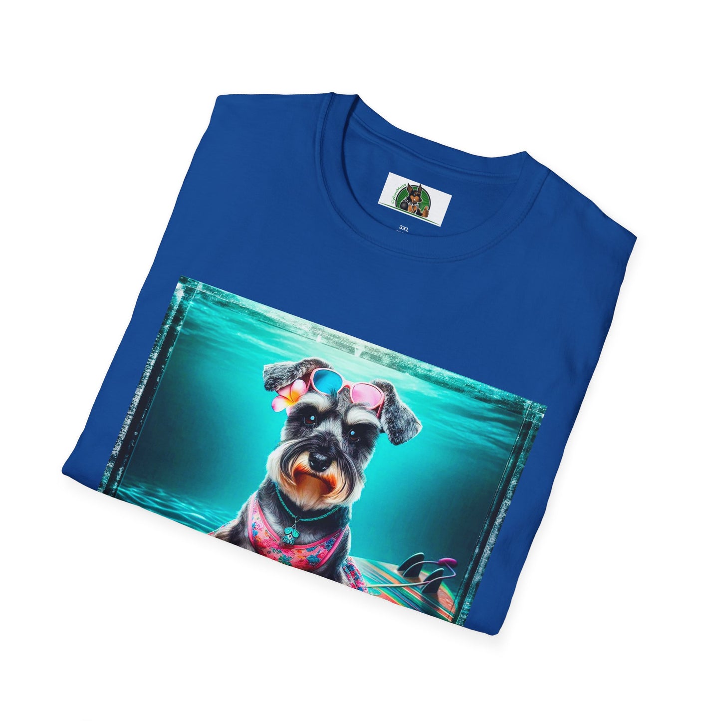 Miniature Schnauzer puppy surfing T-Shirt Printify