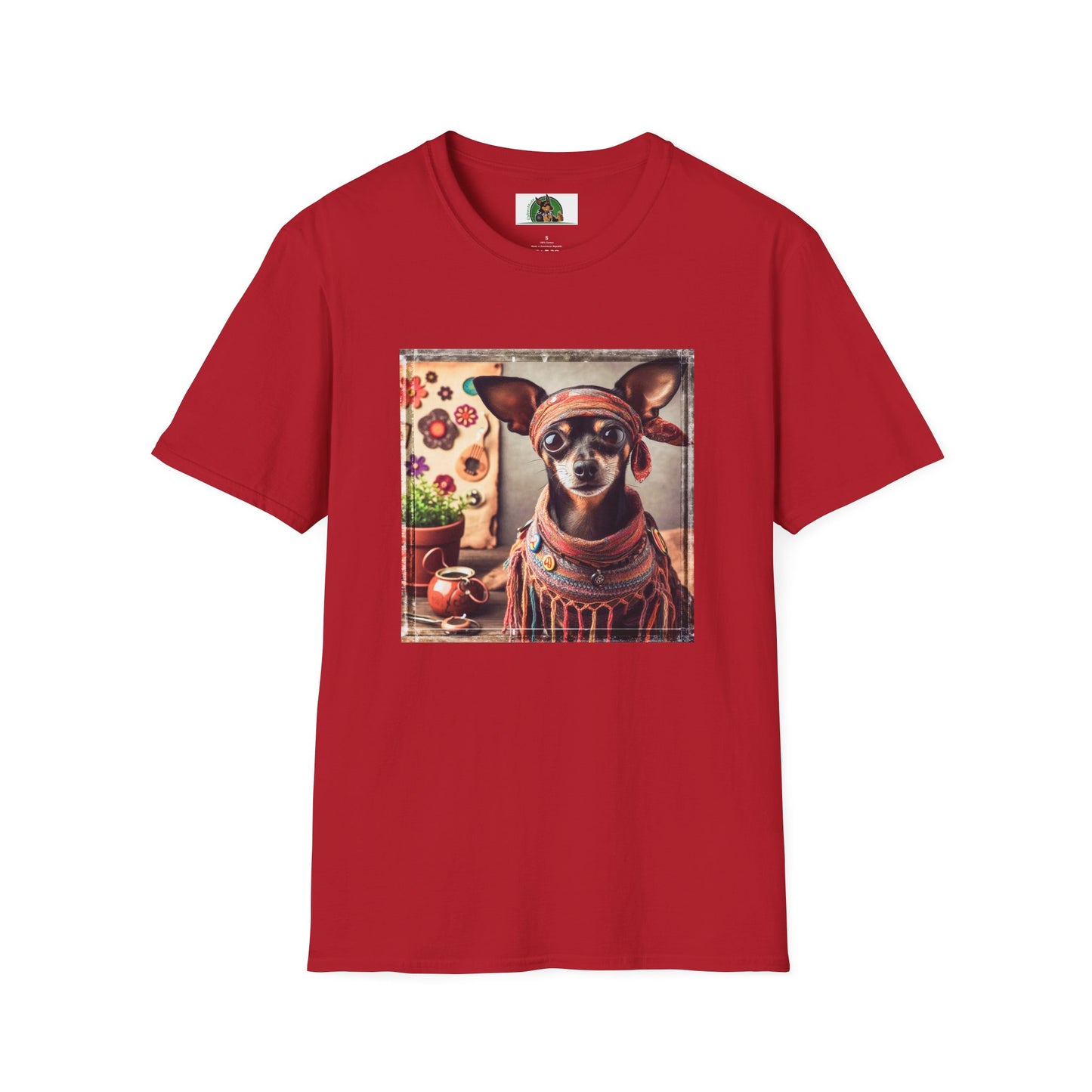 Min Pin T-Shirt hippie girl T-Shirt Printify S Cherry Red