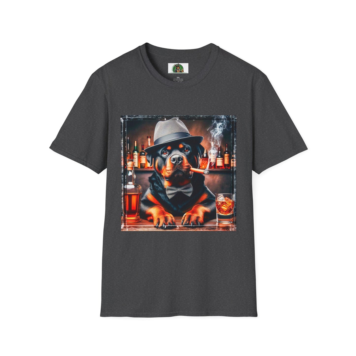 Rottweiler smoking a cigar shirt T-Shirt Printify XS Dark Heather