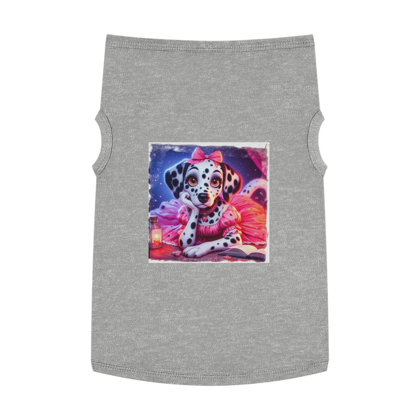 Pet Tank Top Dalmatian pretty in pink t shirt Pets Printify XL Heather