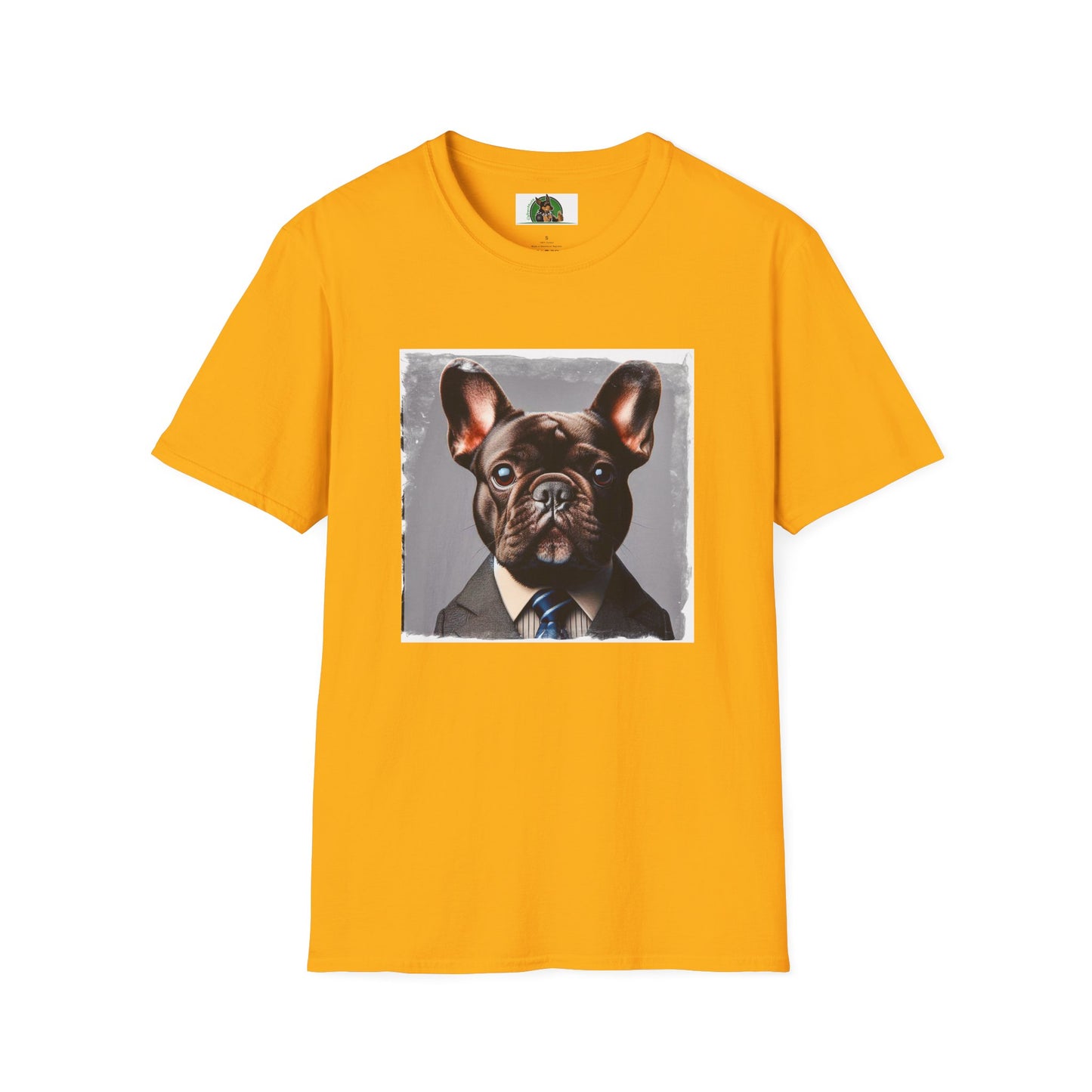 French Bulldog smart businessman T-Shirt Printify S Gold