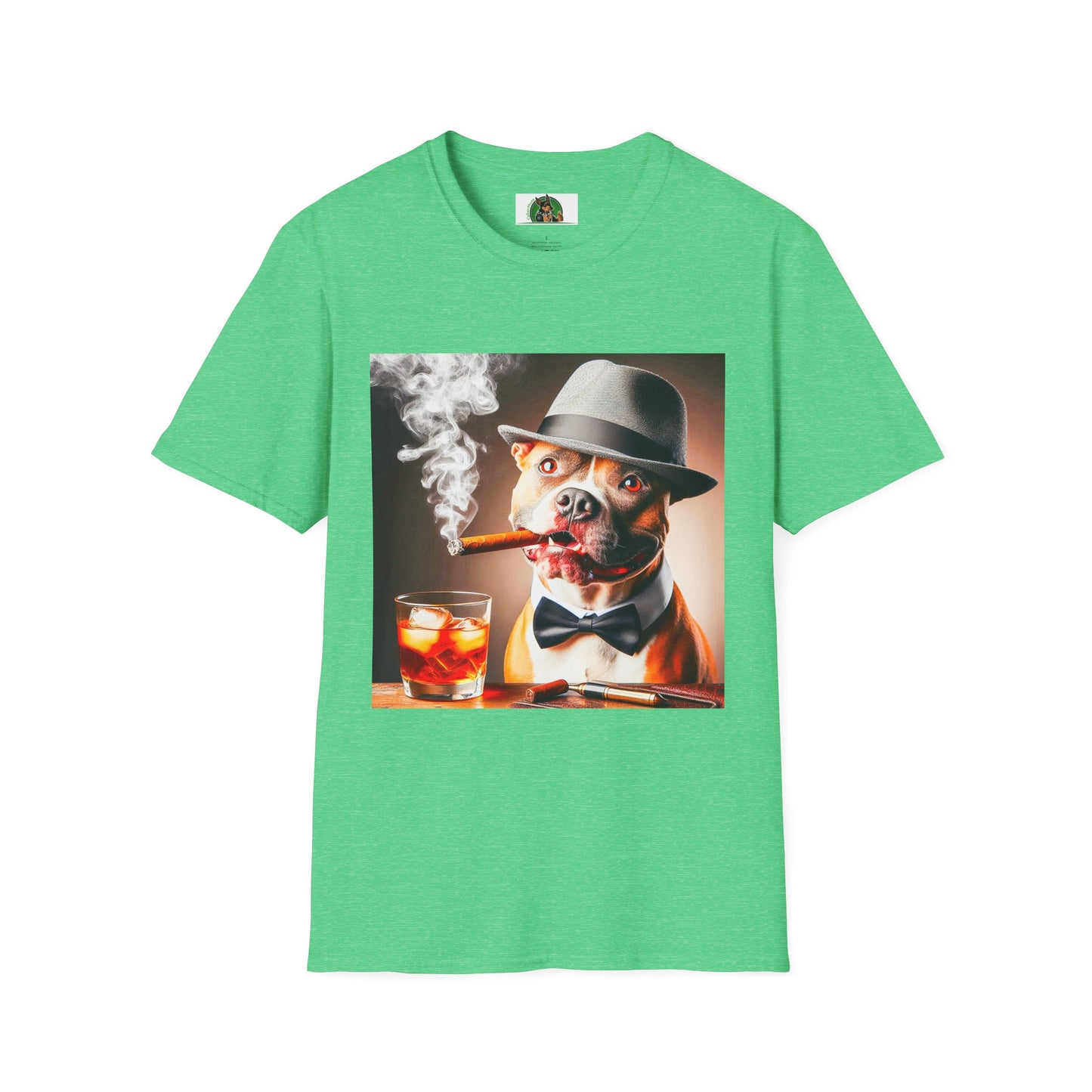 Pit Bull bar drinking shirt T-Shirt Printify S Heather Irish Green