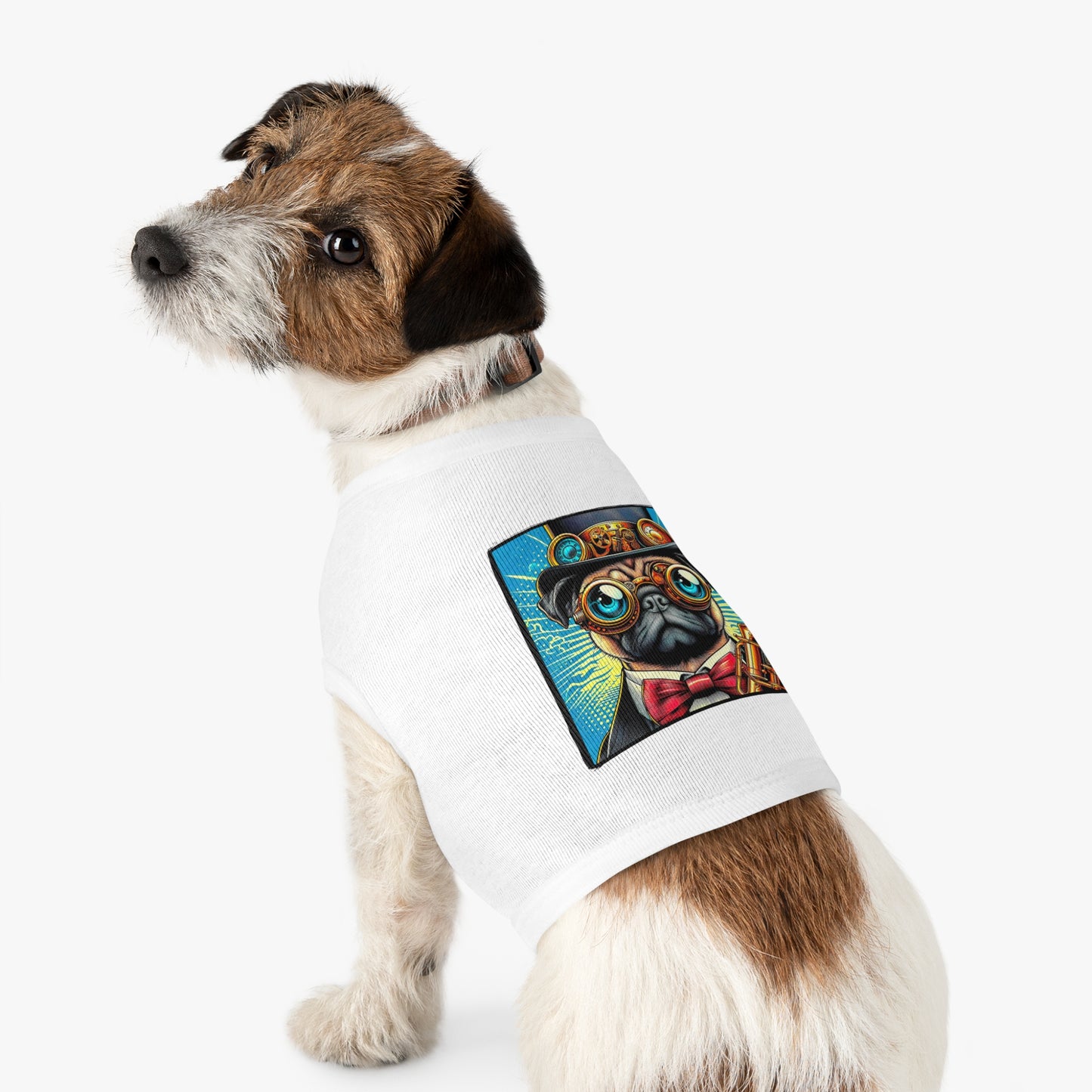 Pet Tank Top Pug steam punk cutie Pets Printify