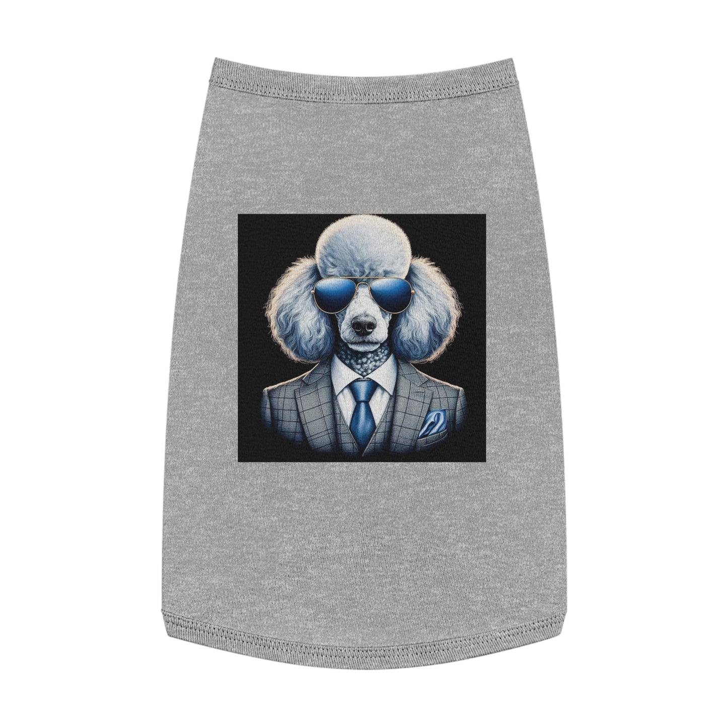 Pet Tank Top Poodle serious business Pets Printify L Heather