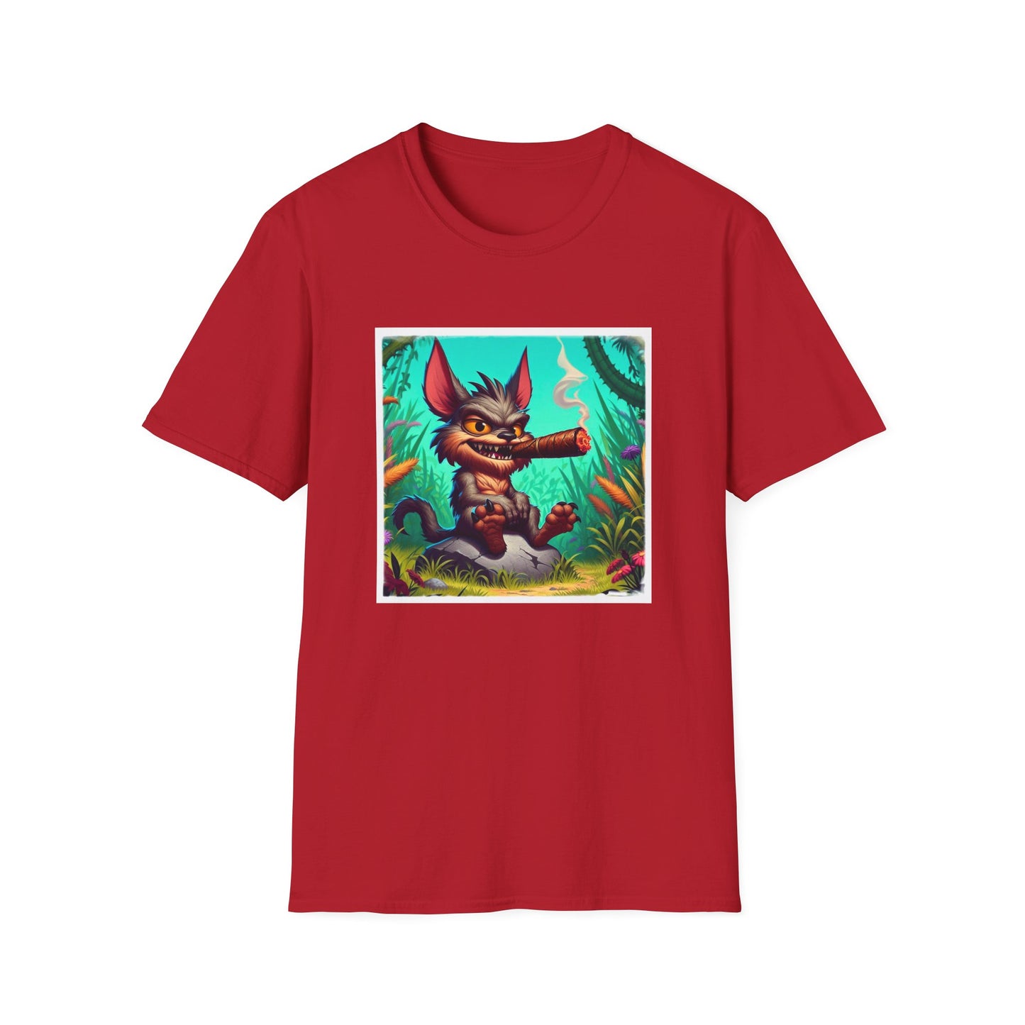 Chupacabra skipping t shirt T-Shirt Printify S Cherry Red