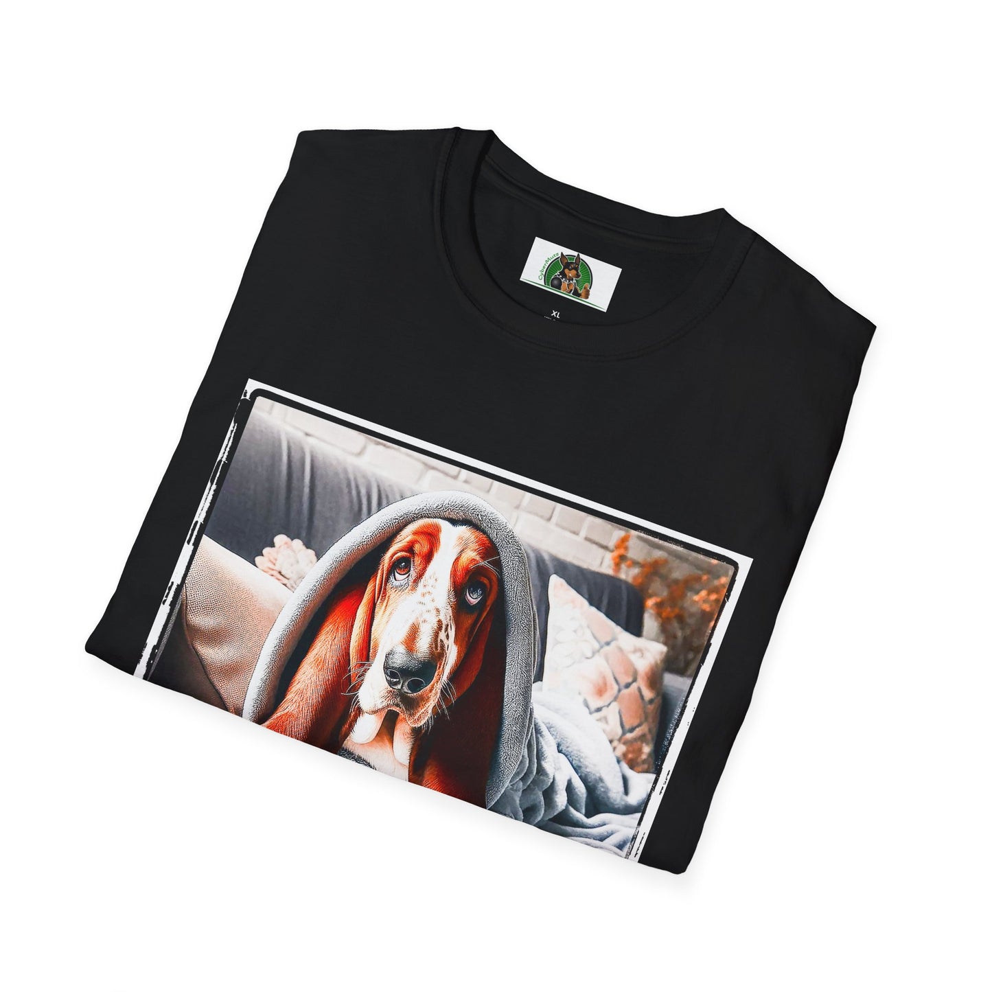 Basset Hound Draped In Blanket T-Shirt Printify