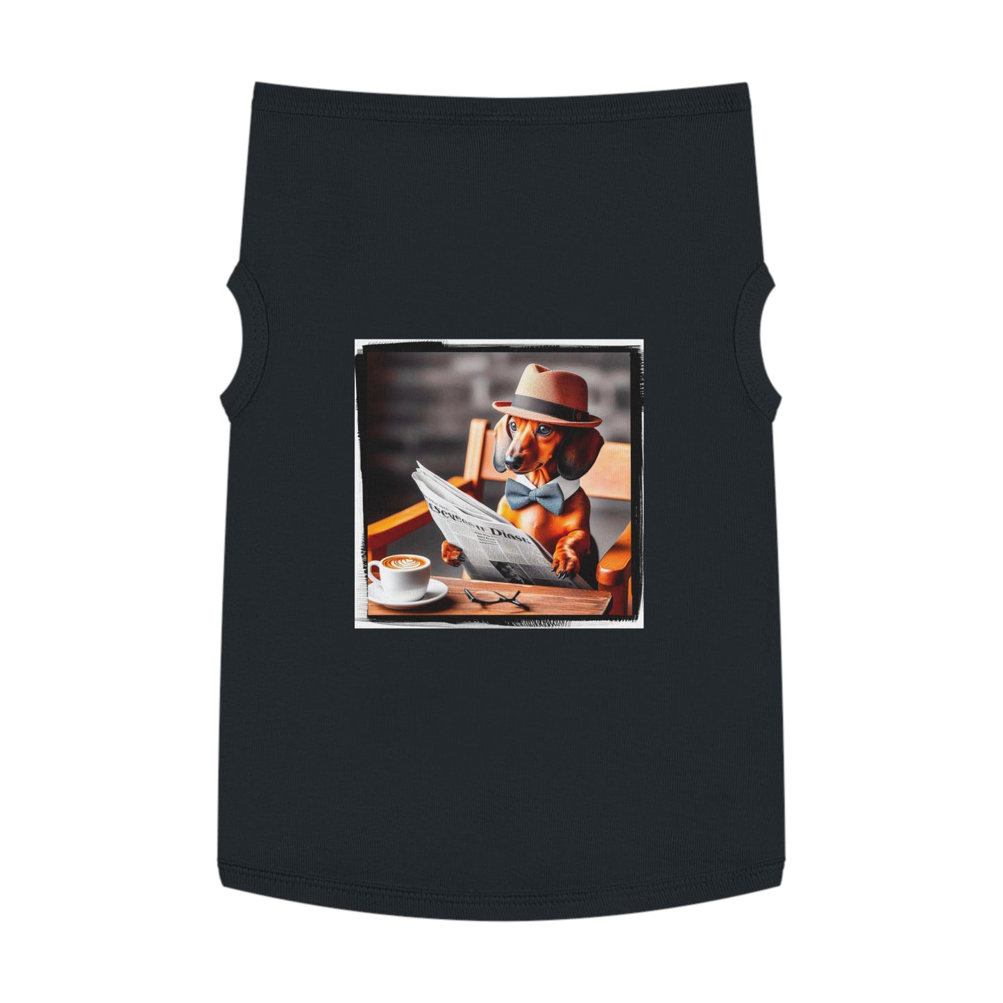Pet Tank Top Dachshund coffee morning t shirt Pets Printify