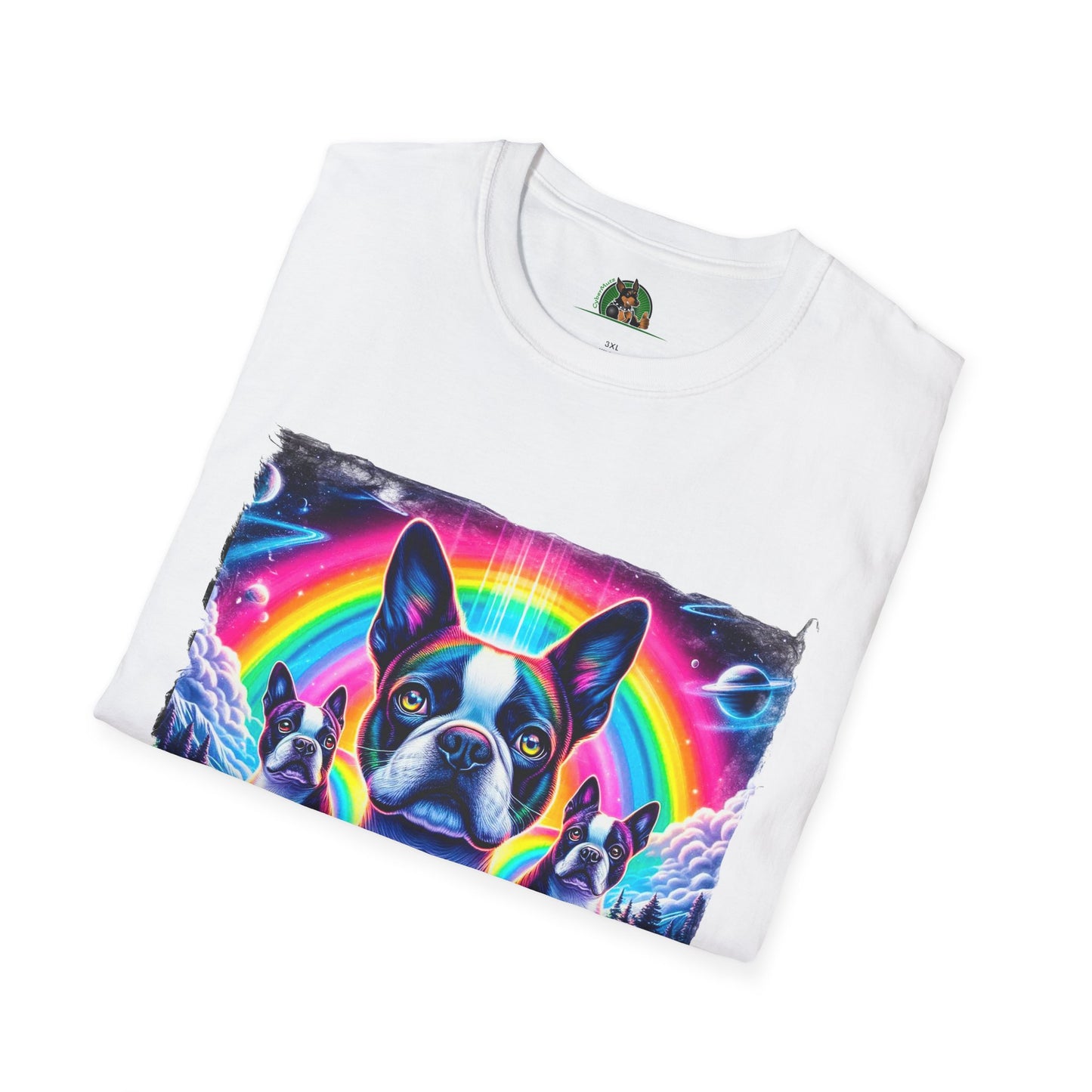 Boston Terriers Rainbow Bridge T-Shirt T-Shirt Printify