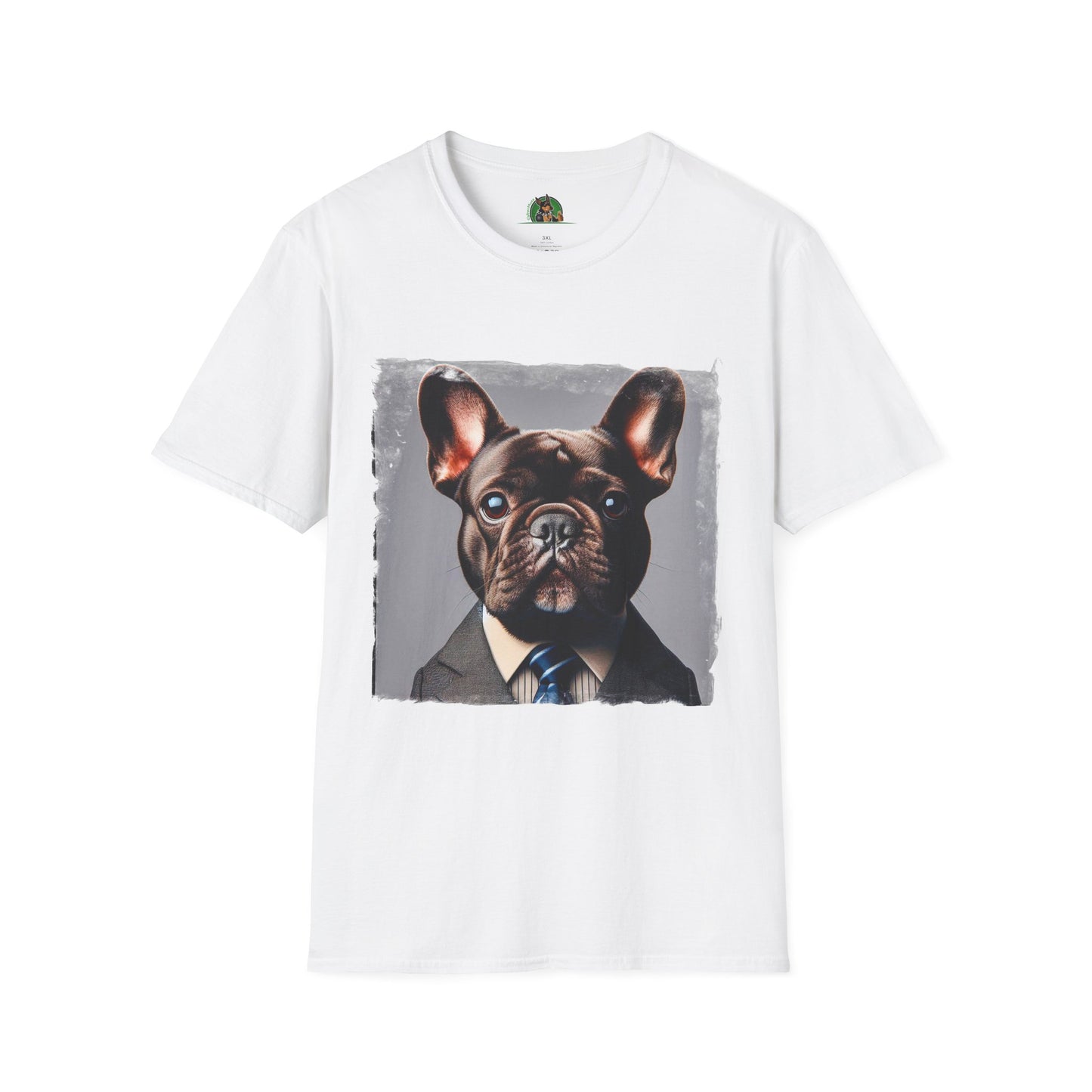 French Bulldog smart businessman T-Shirt Printify XS White