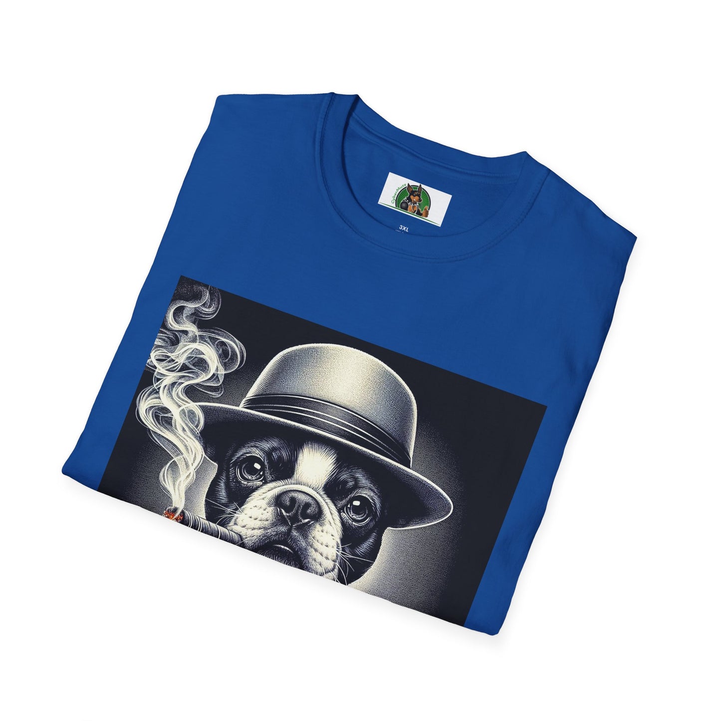 Boston Terrier Male Dog Smoking Cigar Drinking Whiskey T-Shirt Printify