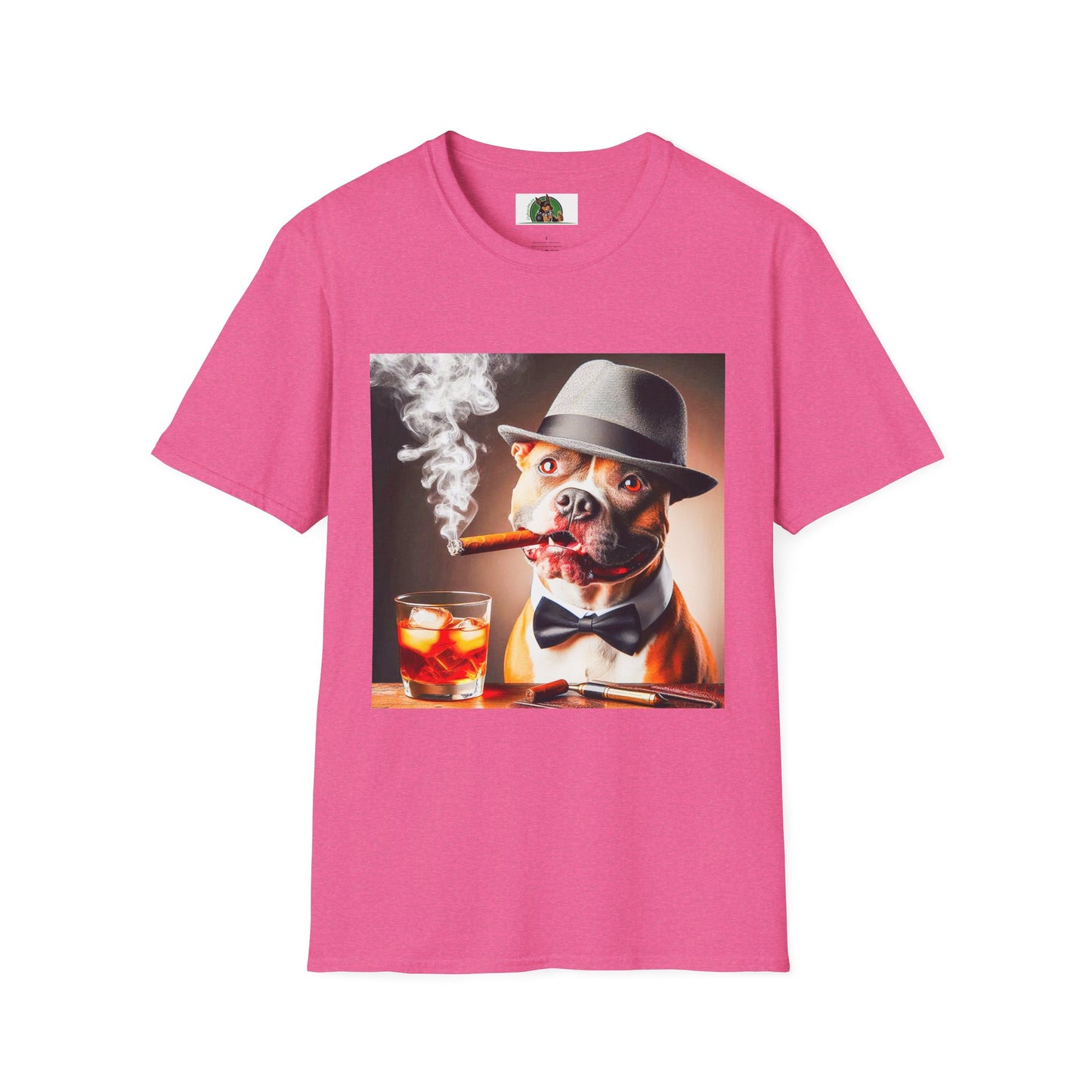 Pit Bull bar drinking shirt T-Shirt Printify S Heather Heliconia