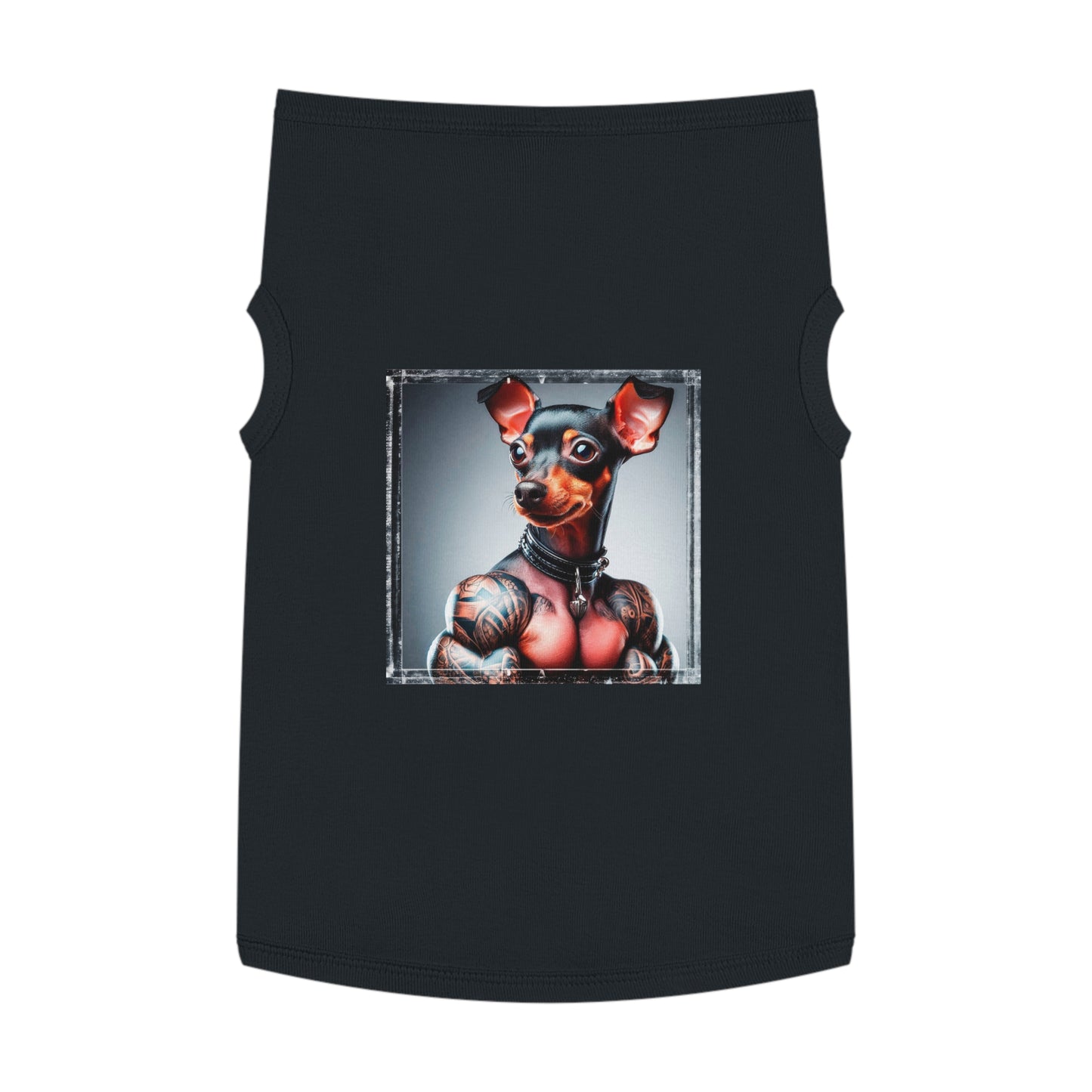 Min Pin Tank Tops tiny muscle msn Pets Printify XL Black