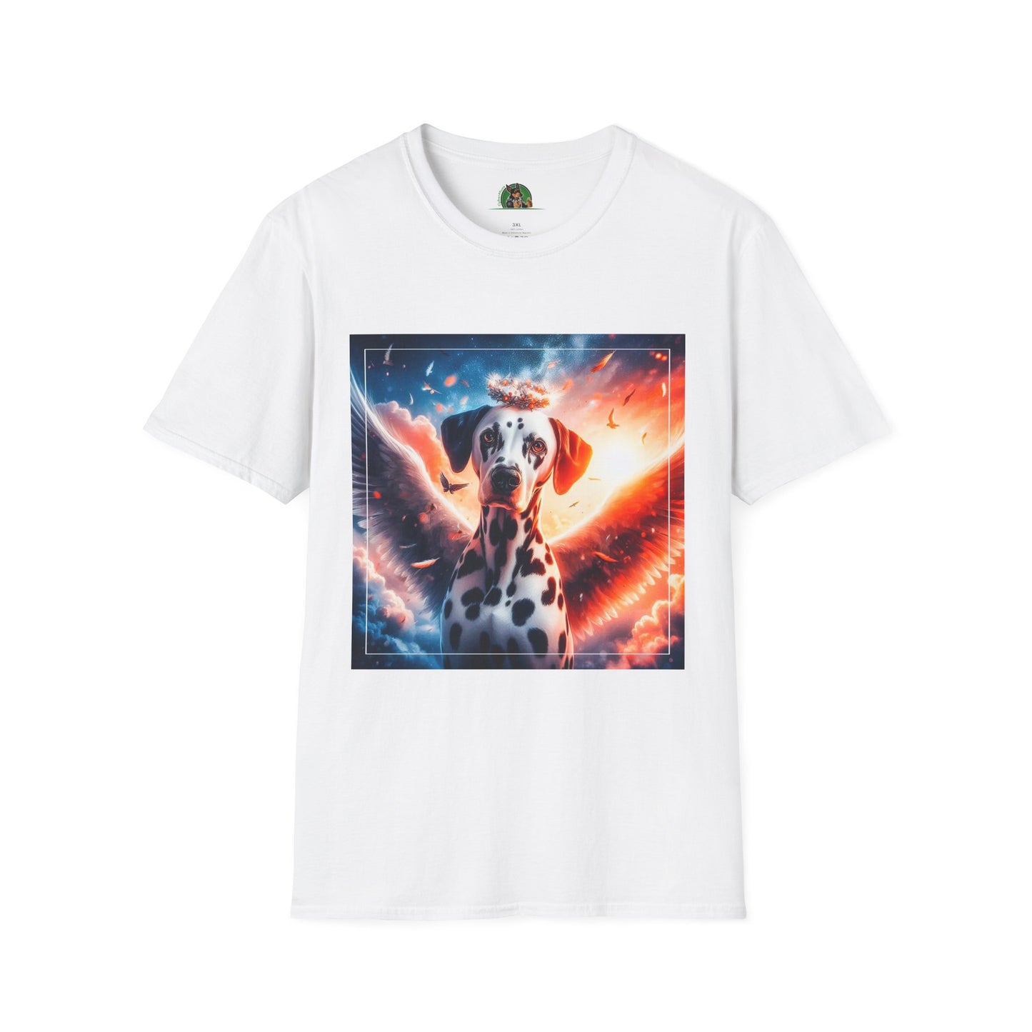 Dalmatian heavenly angel t shirt T-Shirt Printify XS White