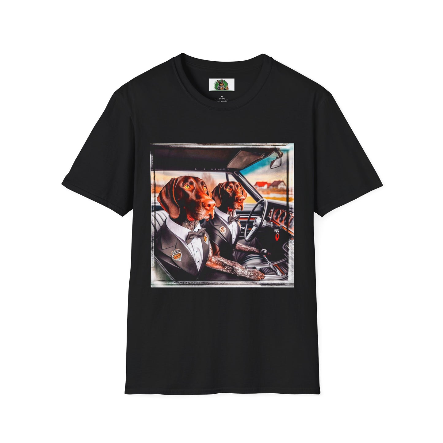 Wacky German Shorthaired Pointer party fun t shirt T-Shirt Printify XS Black