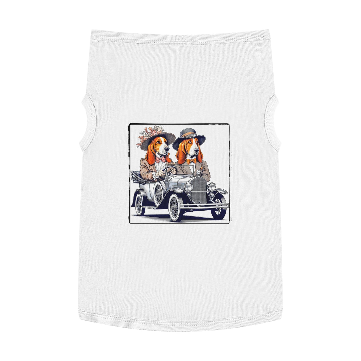 Pet Tank Top Wacky Basset Hound Pets Printify XL White