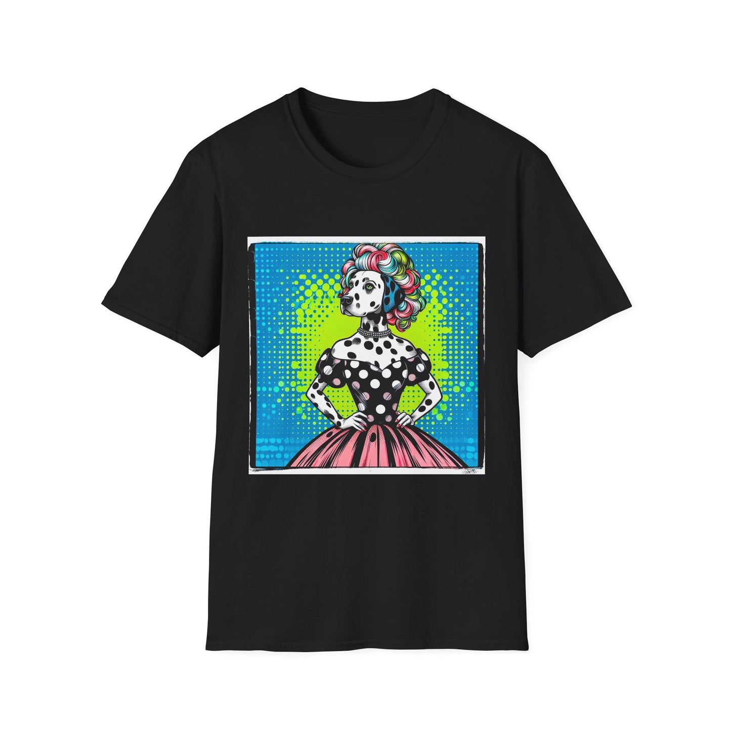 Dalmatian roaring 50s t shirt T-Shirt Printify XS Black