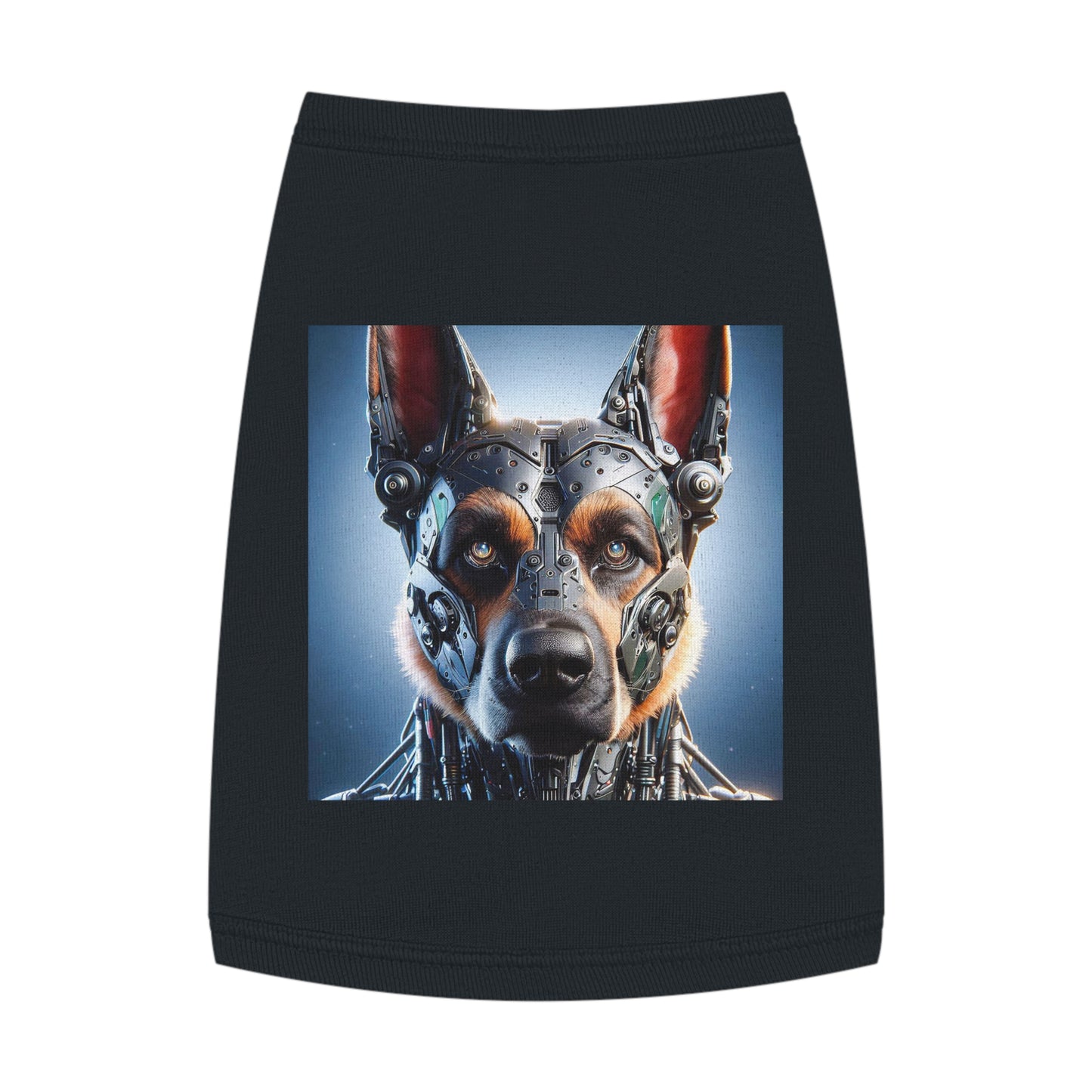 German Shepherd bionic man shirt Pets Printify M Black