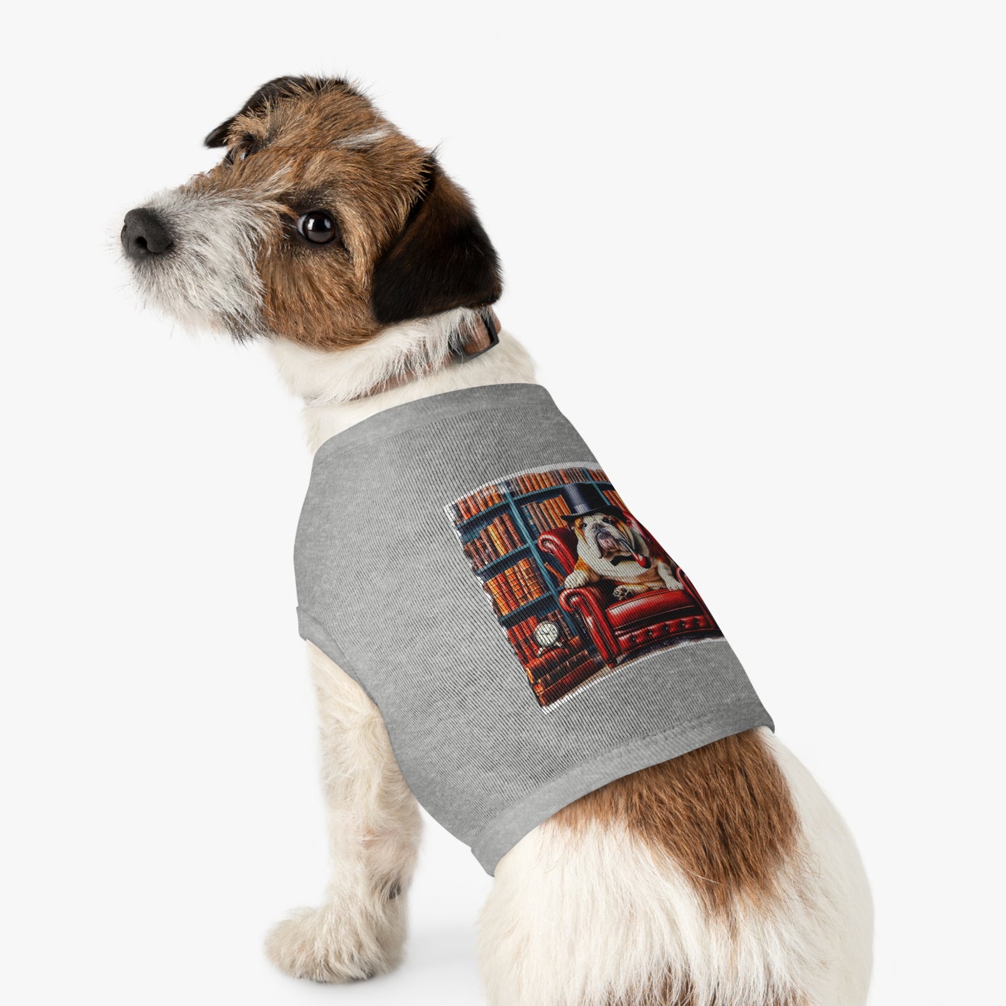 Pet Tank Top Bulldog pipe smoking t shirt Pets Printify