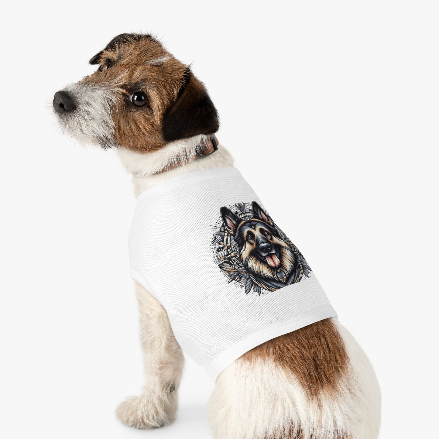 German Shepherd metal leaves shirt Pets Printify
