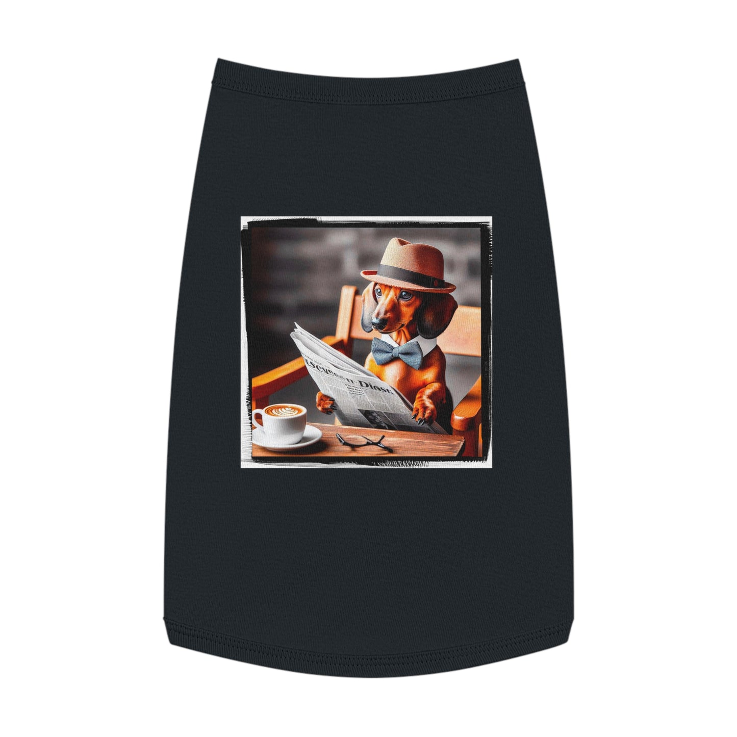 Pet Tank Top Dachshund coffee morning t shirt Pets Printify